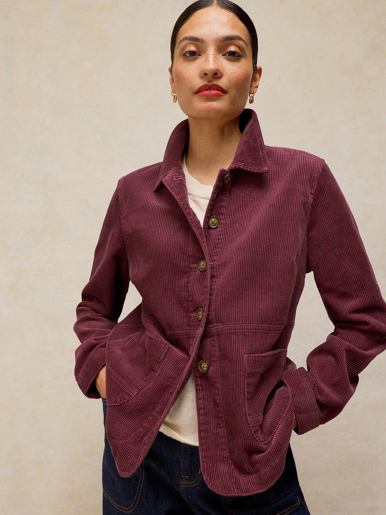 Image 1 of 6 of White Stuff Carrie Cord Jacket - Pink