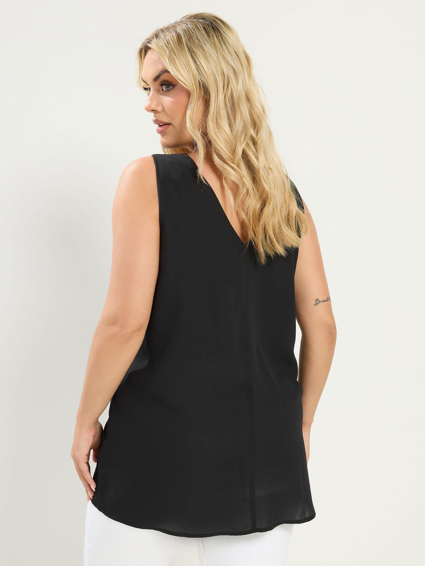 Image 2 of 4 of Yours Curve Swiss Moss Cami - Black