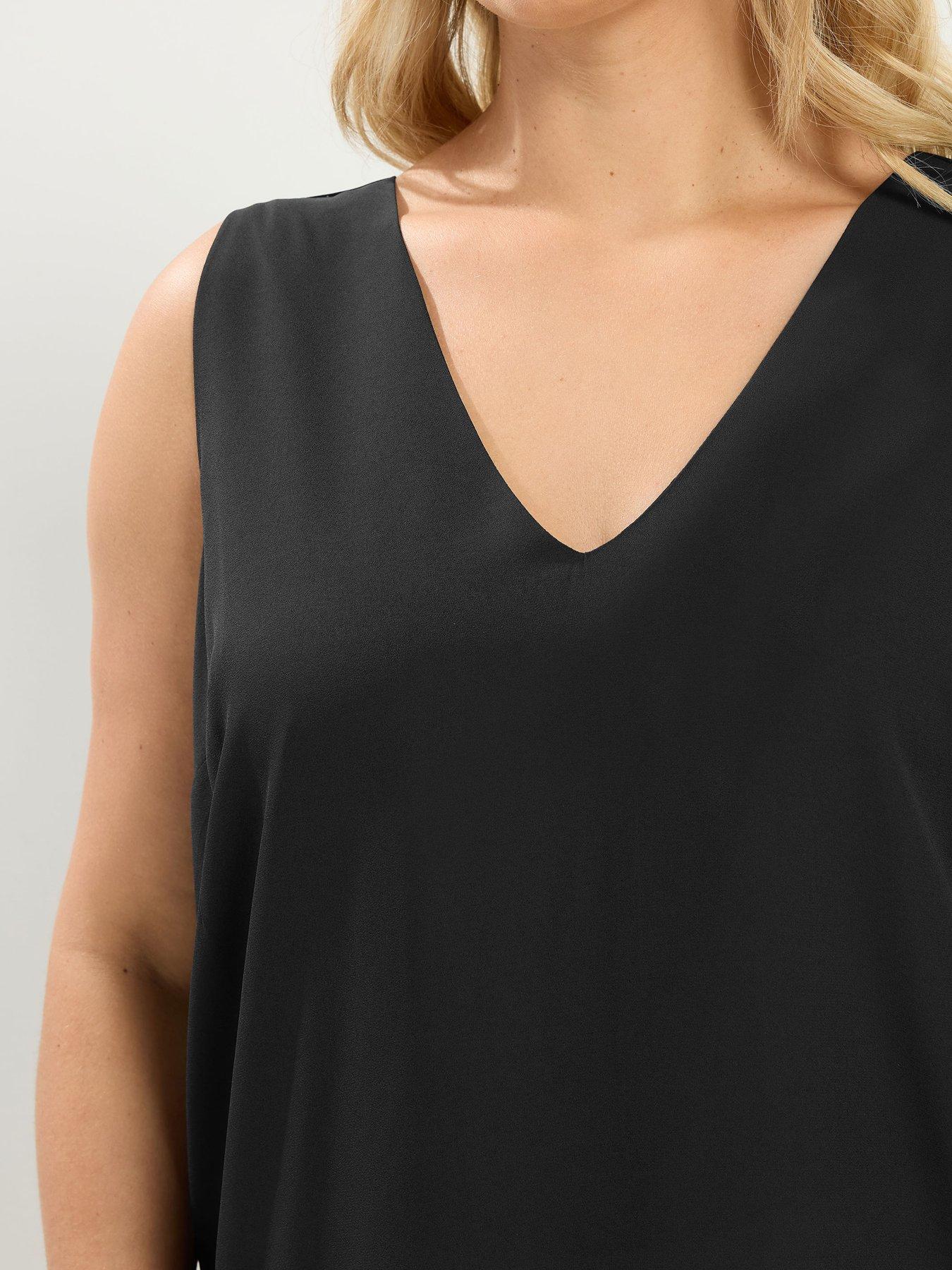 Image 4 of 4 of Yours Curve Swiss Moss Cami - Black