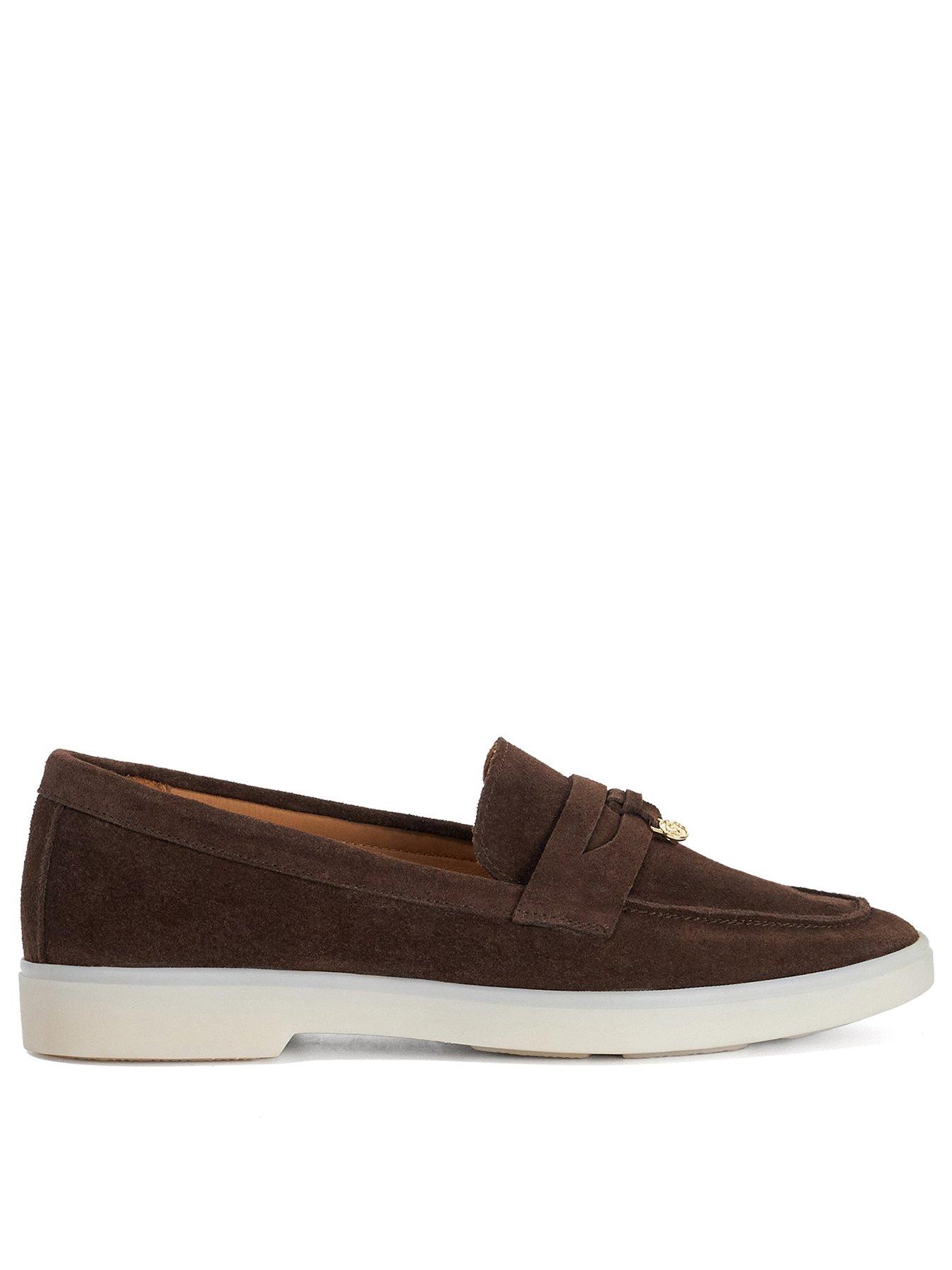 Dune London Grinning Suede Slip On Loafers - Brown