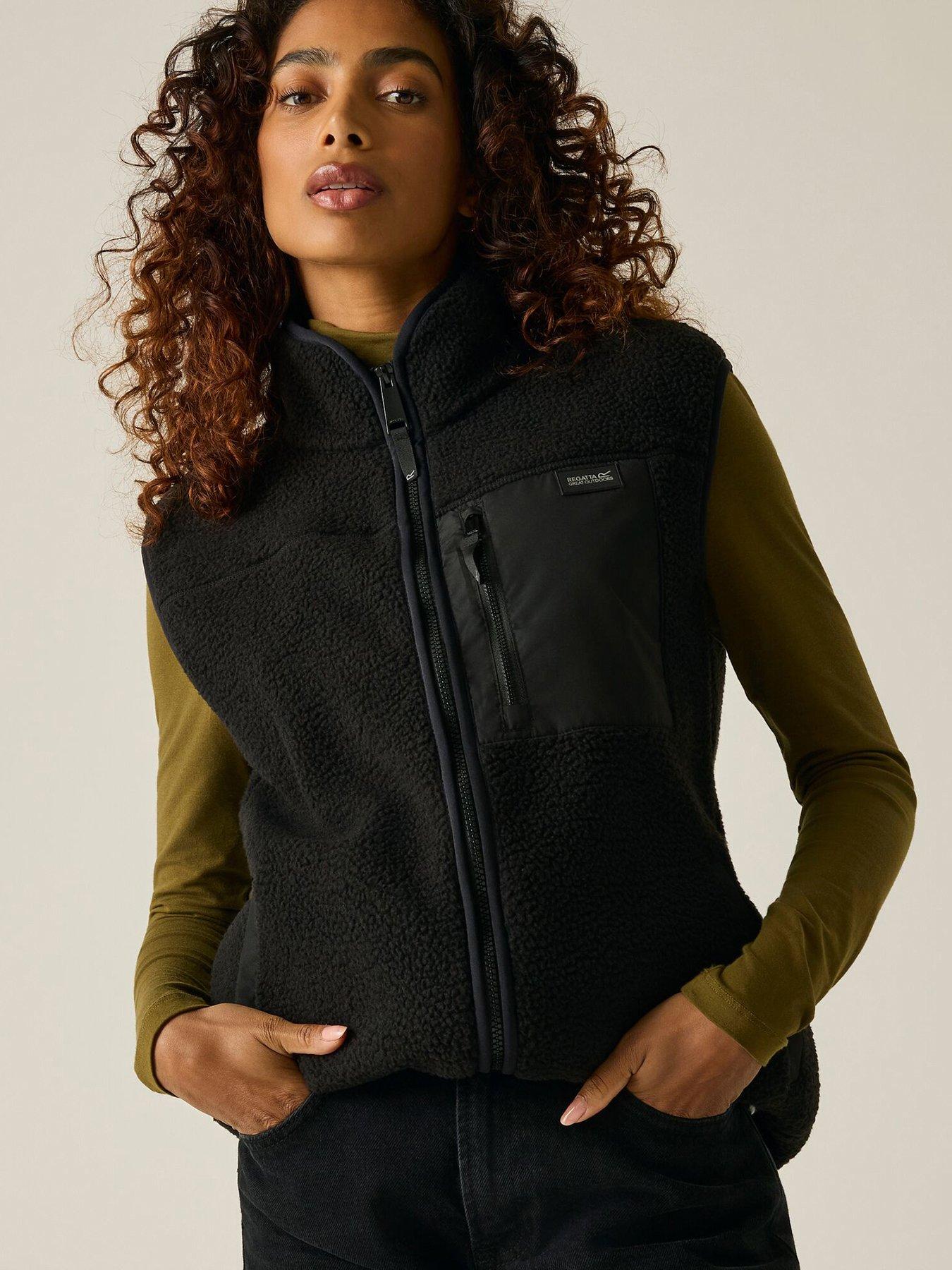 Image 1 of 7 of Regatta Womens Frankie Borg Longline Full Zip Gilet - Black