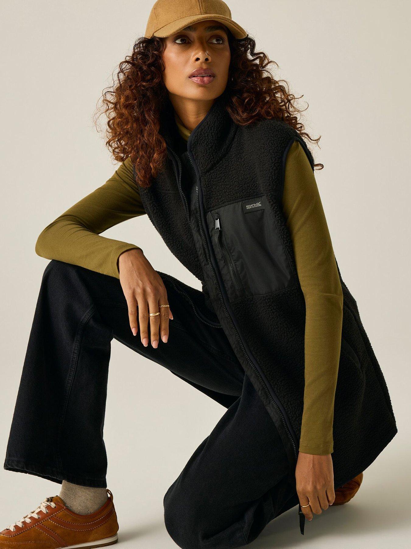 Image 2 of 7 of Regatta Womens Frankie Borg Longline Full Zip Gilet - Black