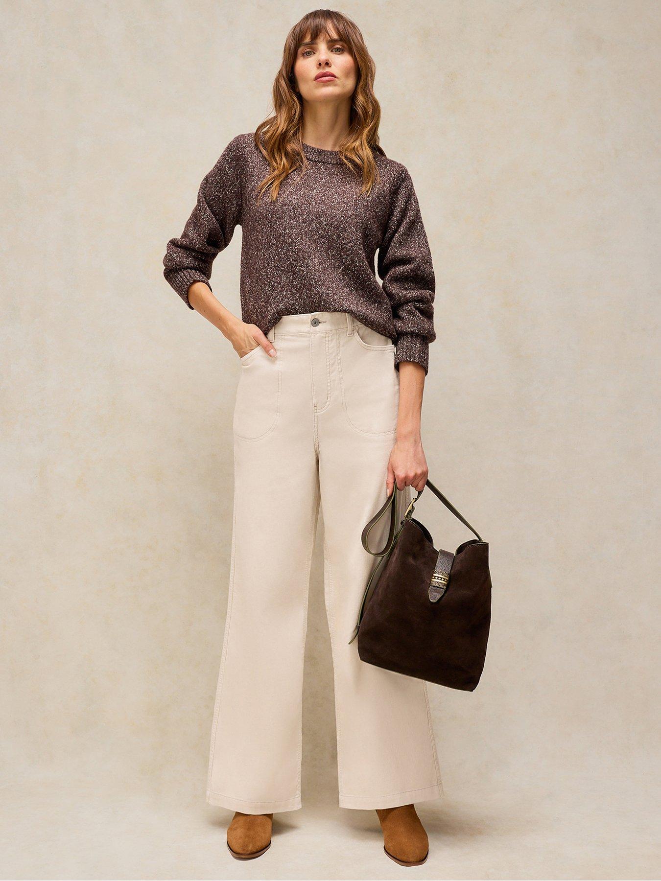 Image 3 of 5 of White Stuff Womens Tia Cord Wide Leg Trousers - White