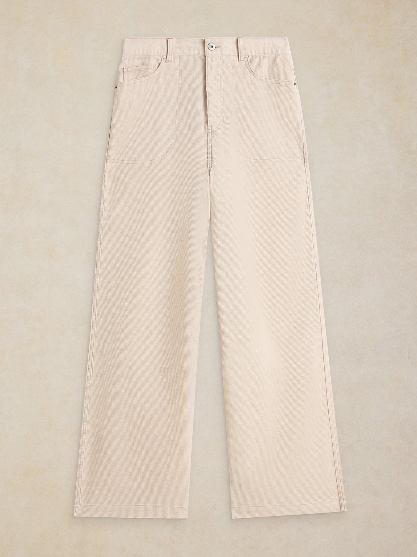 Image 5 of 5 of White Stuff Womens Tia Cord Wide Leg Trousers - White