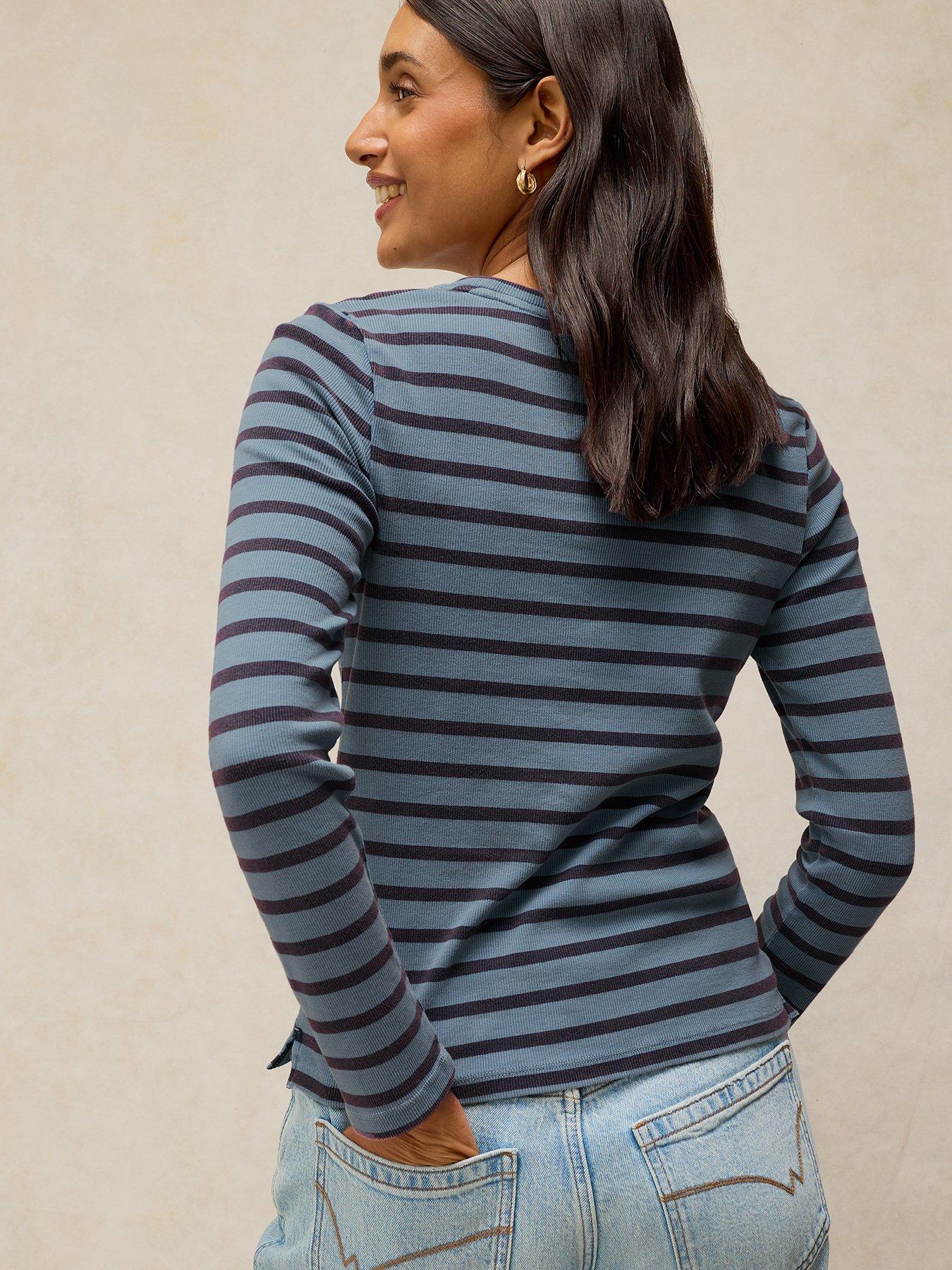 Image 2 of 6 of White Stuff Sadie Striped Long Sleeve Top - Blue