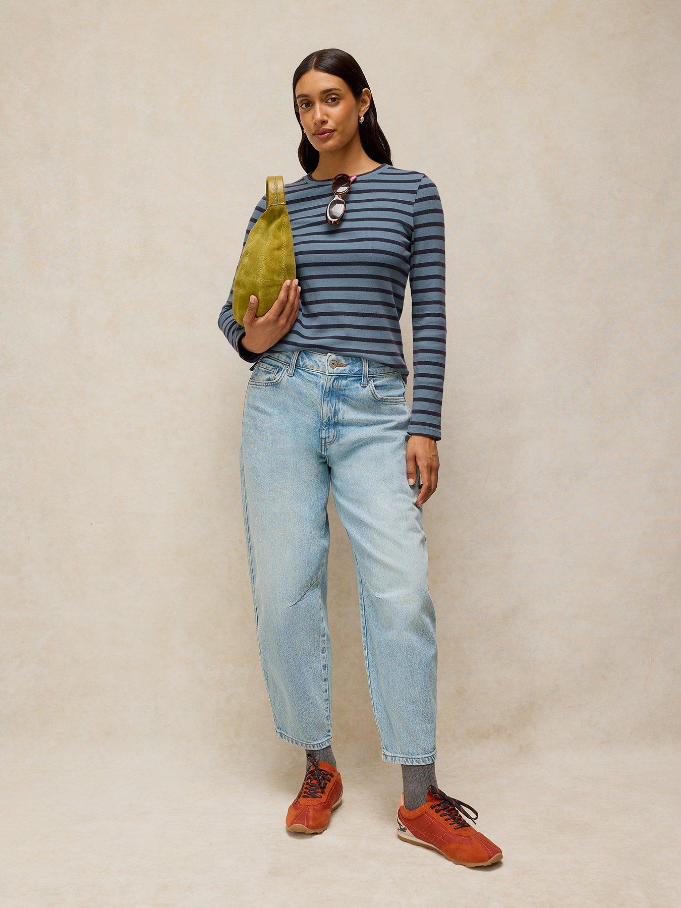 Image 3 of 6 of White Stuff Sadie Striped Long Sleeve Top - Blue