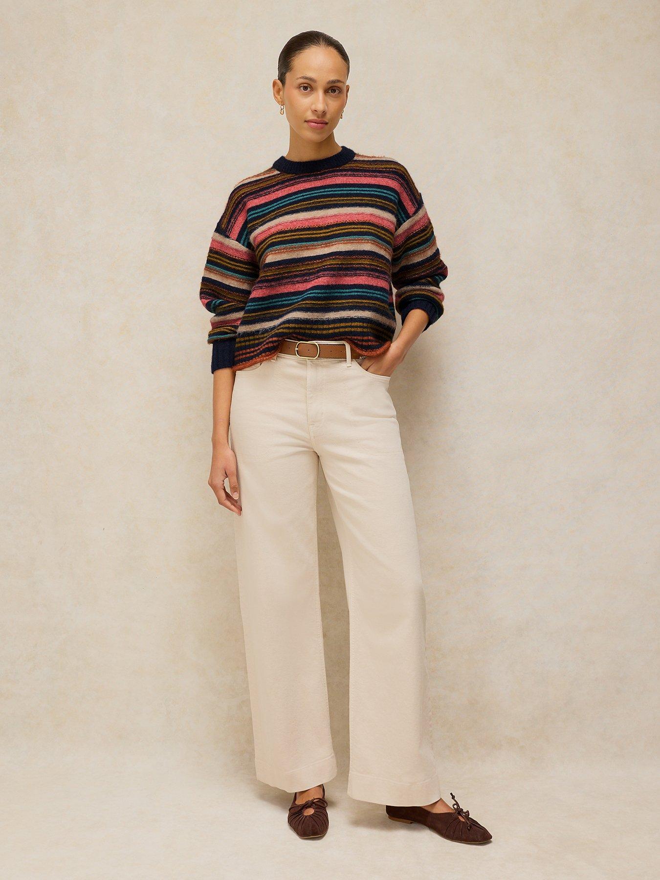 Image 3 of 6 of White Stuff Florence Striped Knitted Jumper - Multi