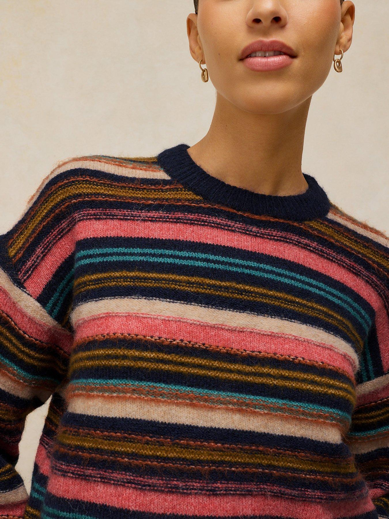Image 4 of 6 of White Stuff Florence Striped Knitted Jumper - Multi