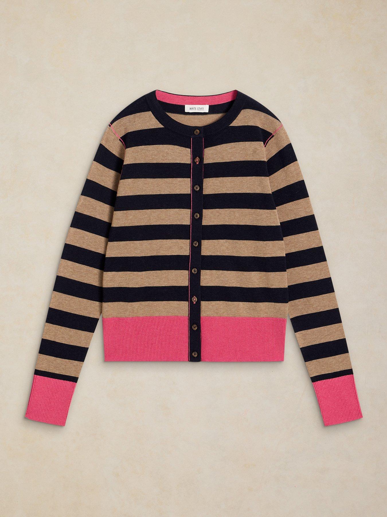 Image 5 of 6 of White Stuff Lois Stripe Cardigan - Blue