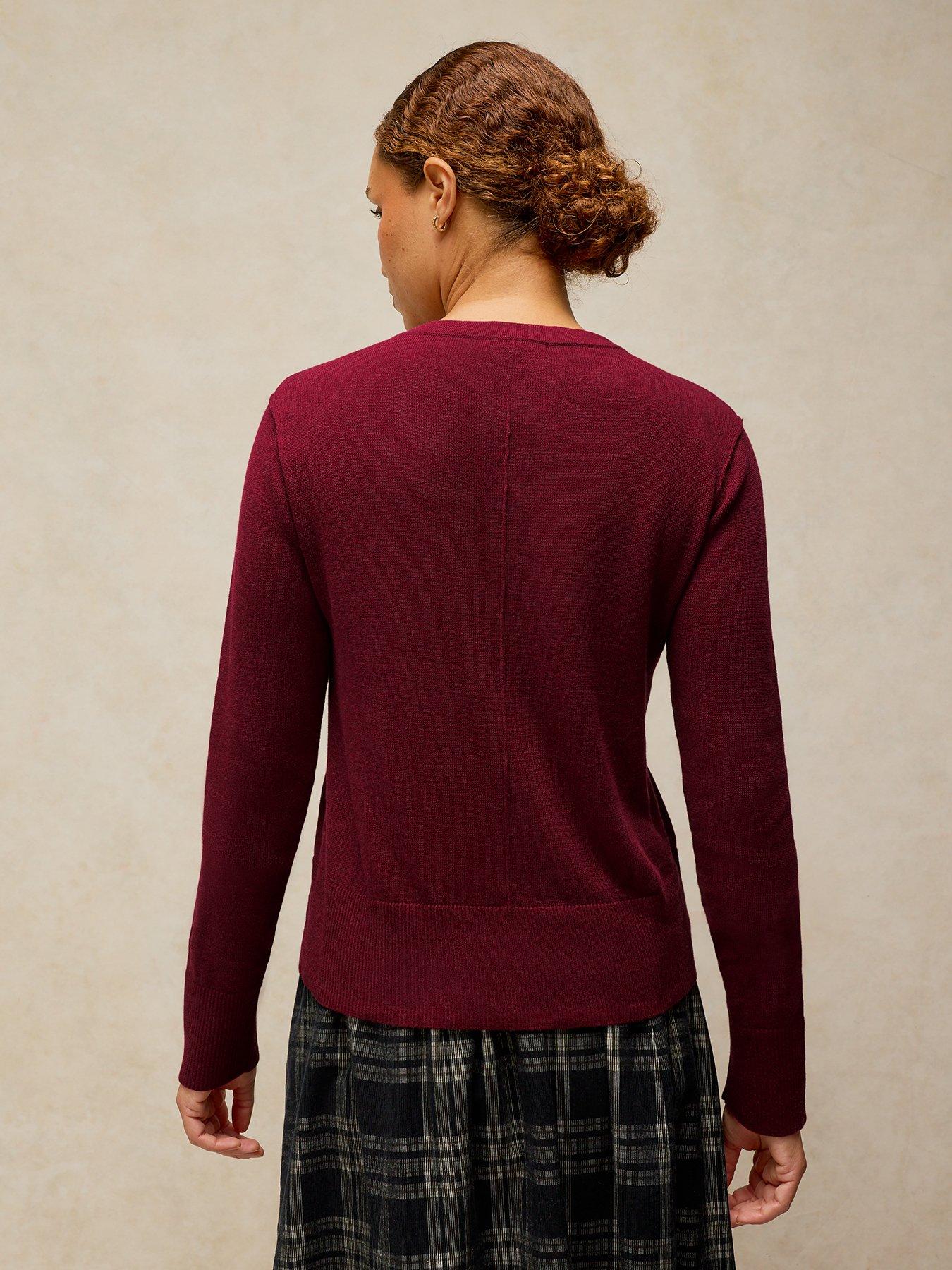 Image 2 of 5 of White Stuff Lois Crew Neck Cardigan - Red