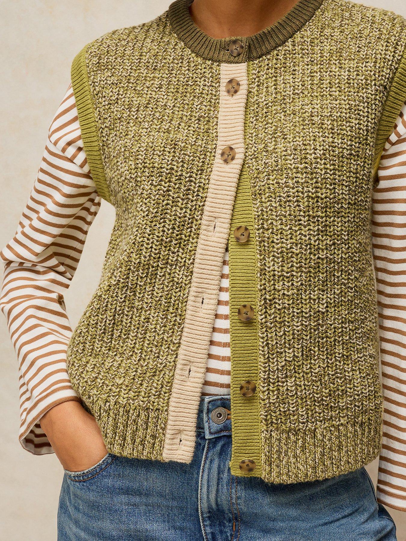 Image 4 of 5 of White Stuff Womens Twist Button Tank - Green
