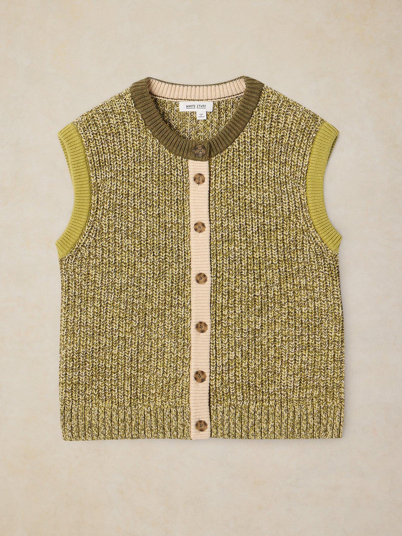 Image 5 of 5 of White Stuff Womens Twist Button Tank - Green