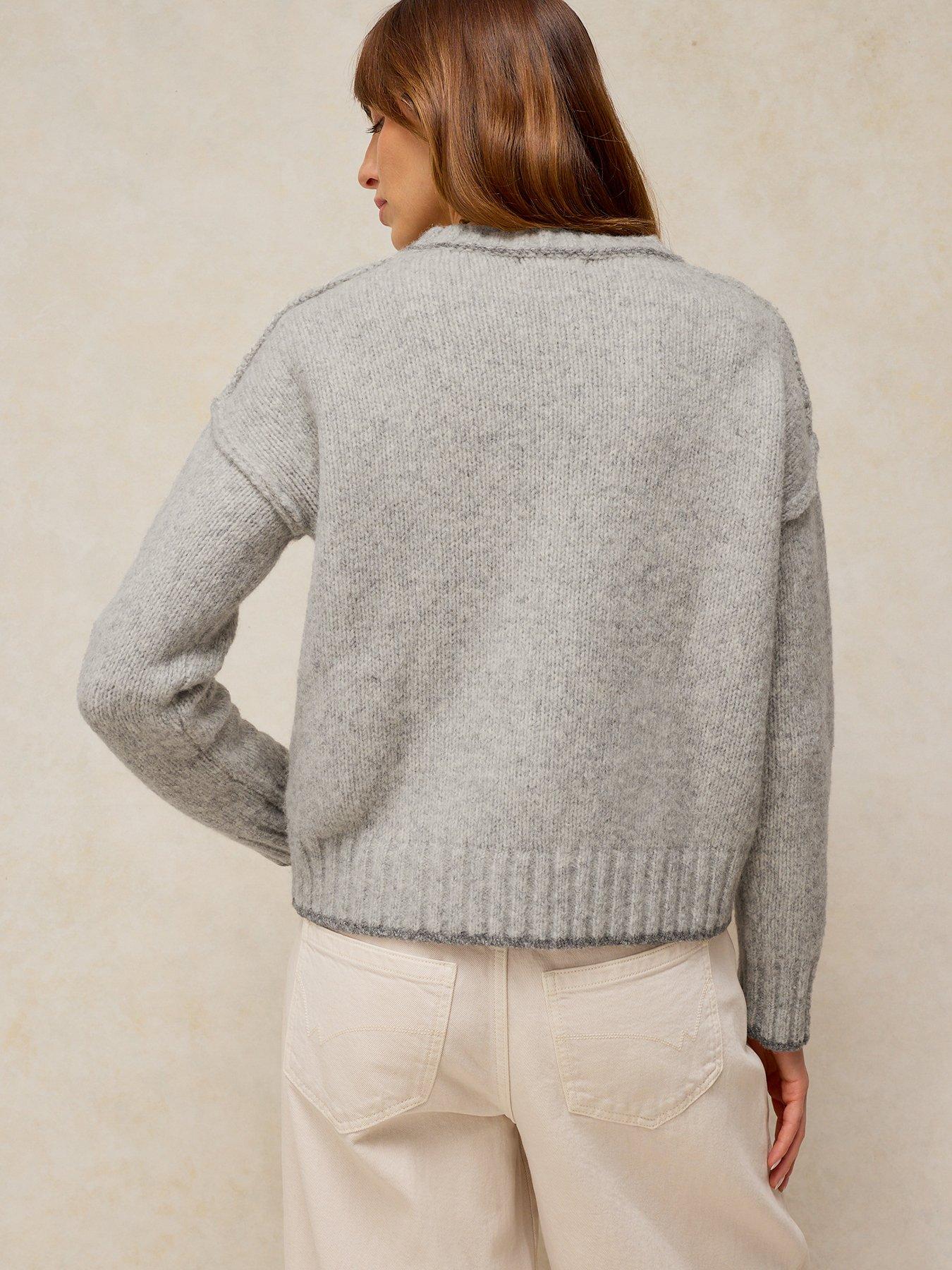 Image 2 of 5 of White Stuff Womens Justine Wool Blend Crew Neck Jumper - Grey