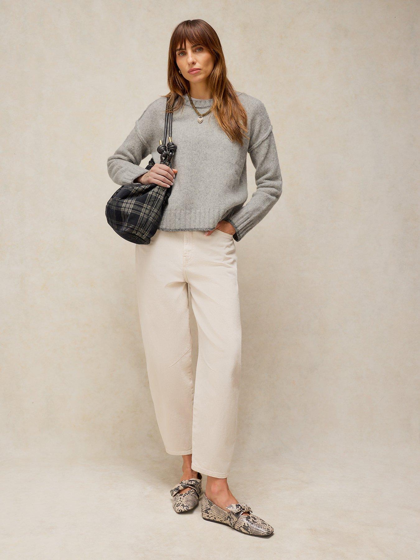 Image 3 of 5 of White Stuff Womens Justine Wool Blend Crew Neck Jumper - Grey