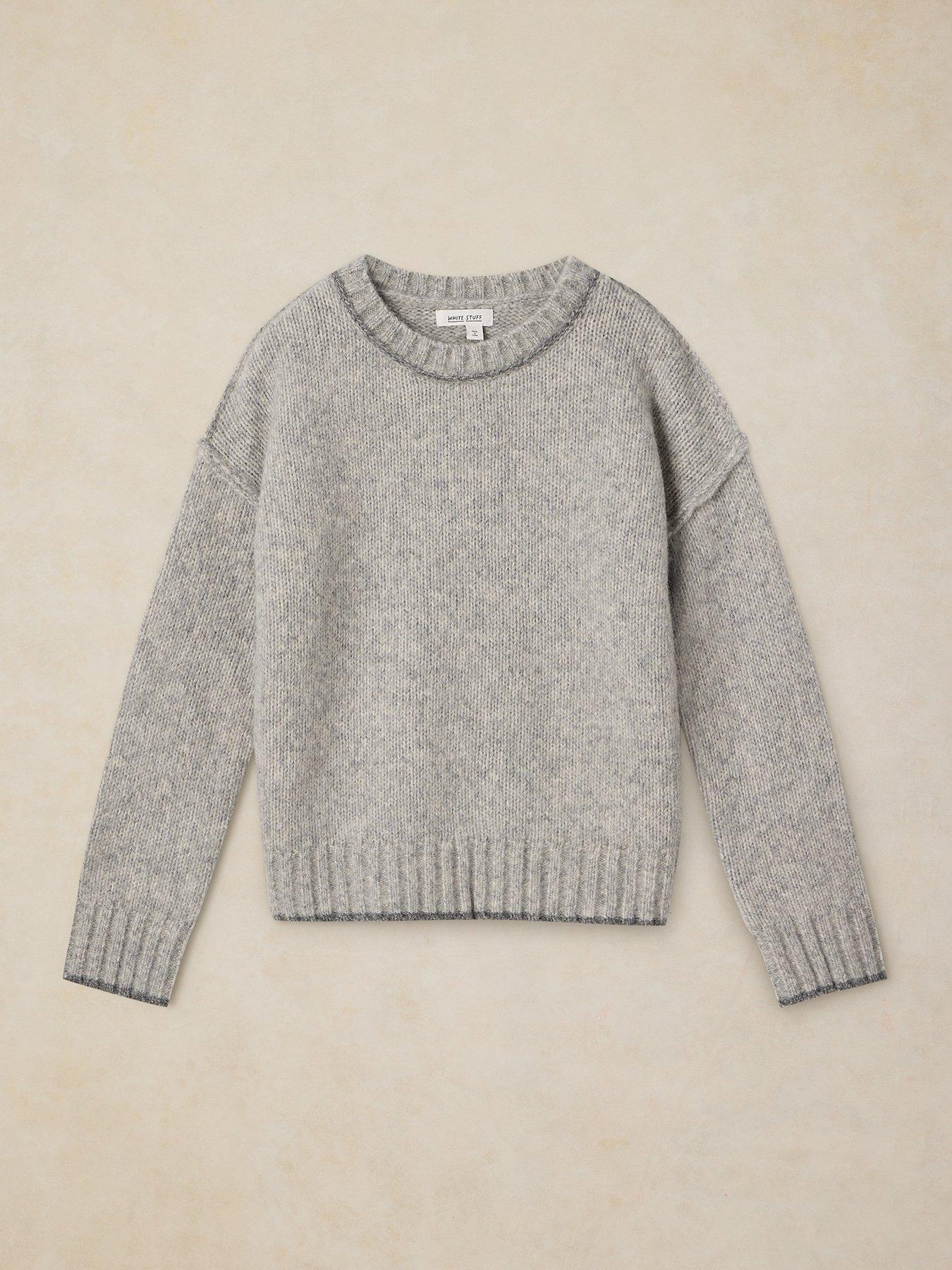 Image 5 of 5 of White Stuff Womens Justine Wool Blend Crew Neck Jumper - Grey