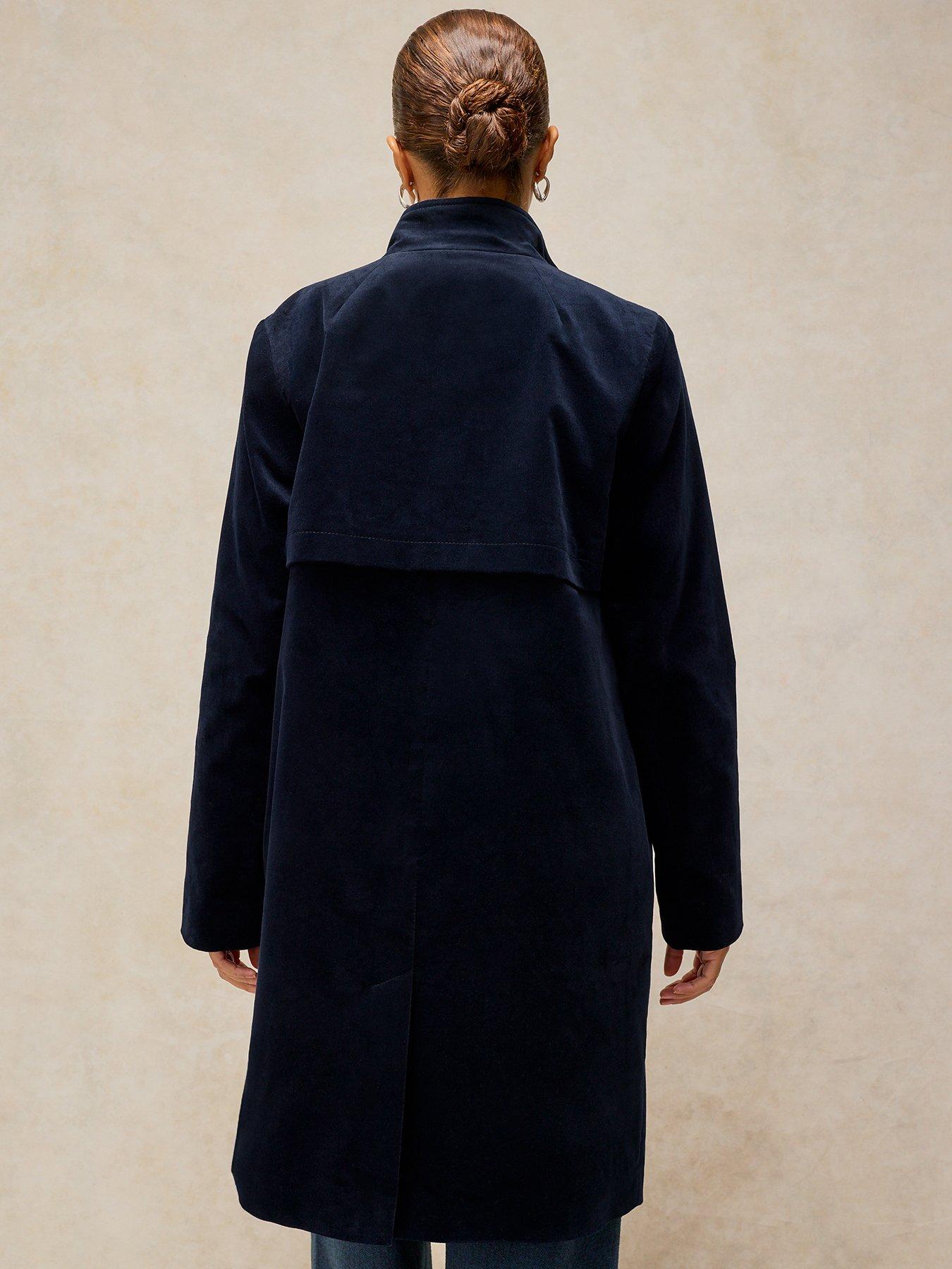 Image 2 of 5 of White Stuff Womens Kaia Velvet Coat - Blue