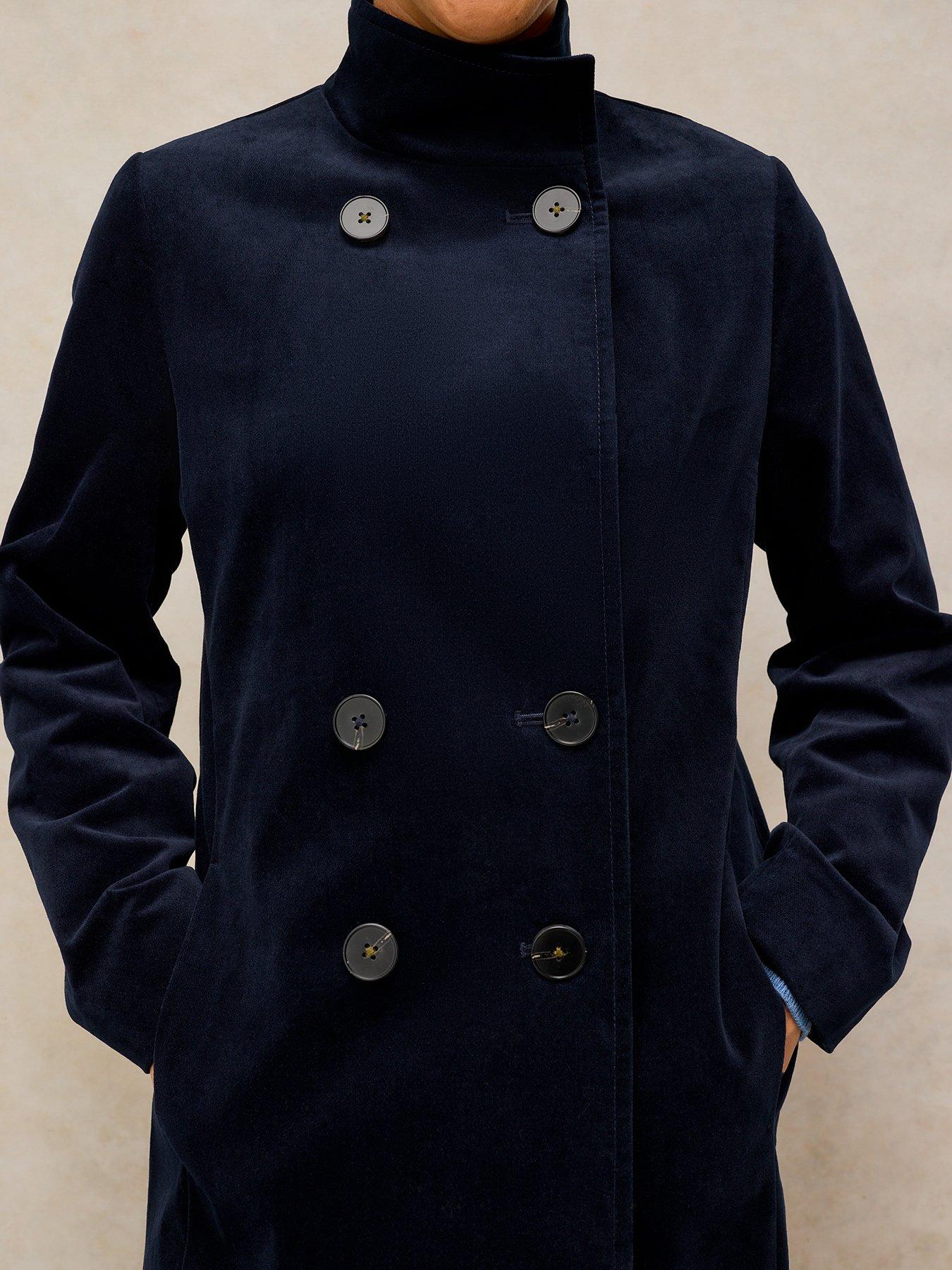 Image 4 of 5 of White Stuff Womens Kaia Velvet Coat - Blue