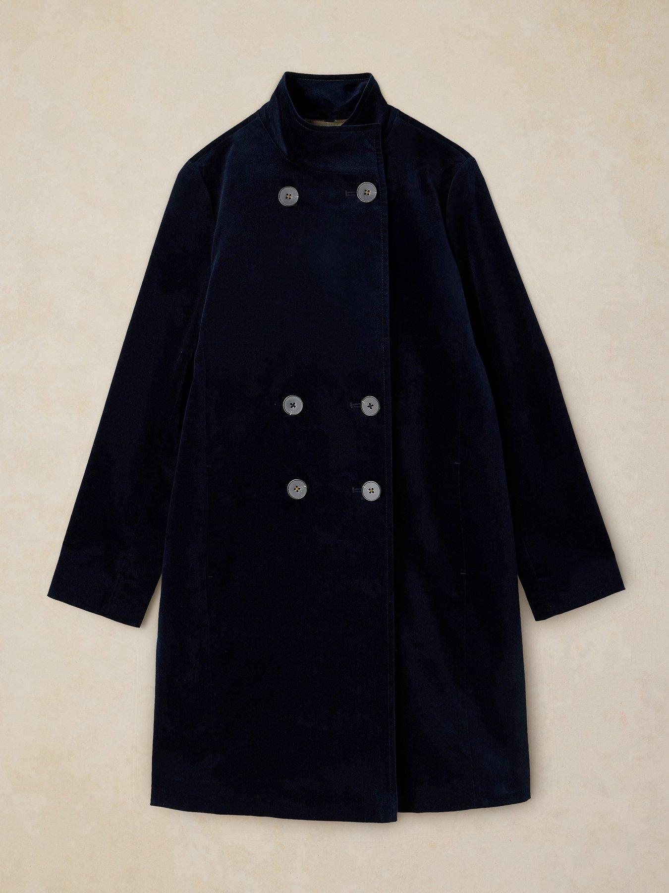 Image 5 of 5 of White Stuff Womens Kaia Velvet Coat - Blue