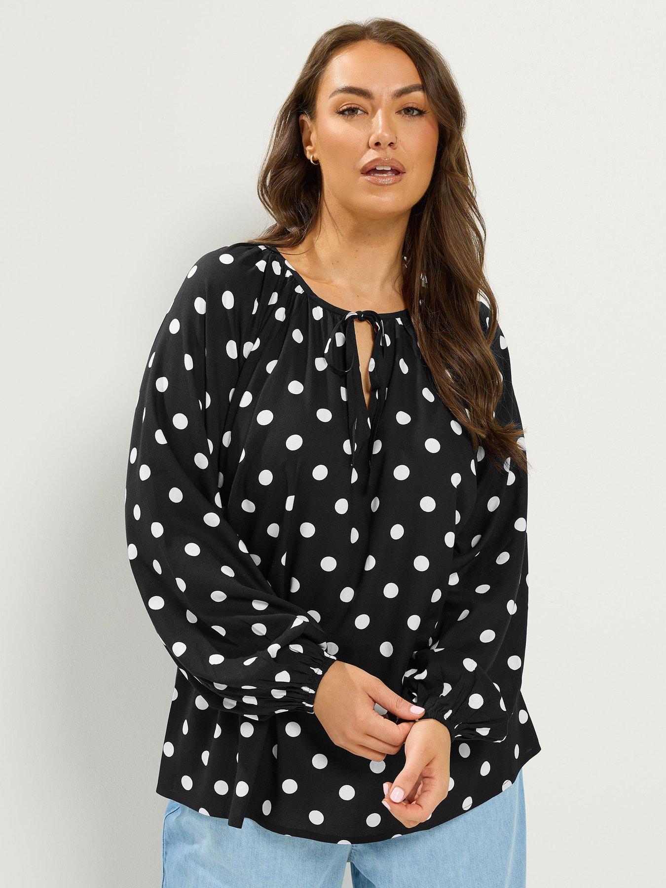 Yours Polka Dot Blouse - Black