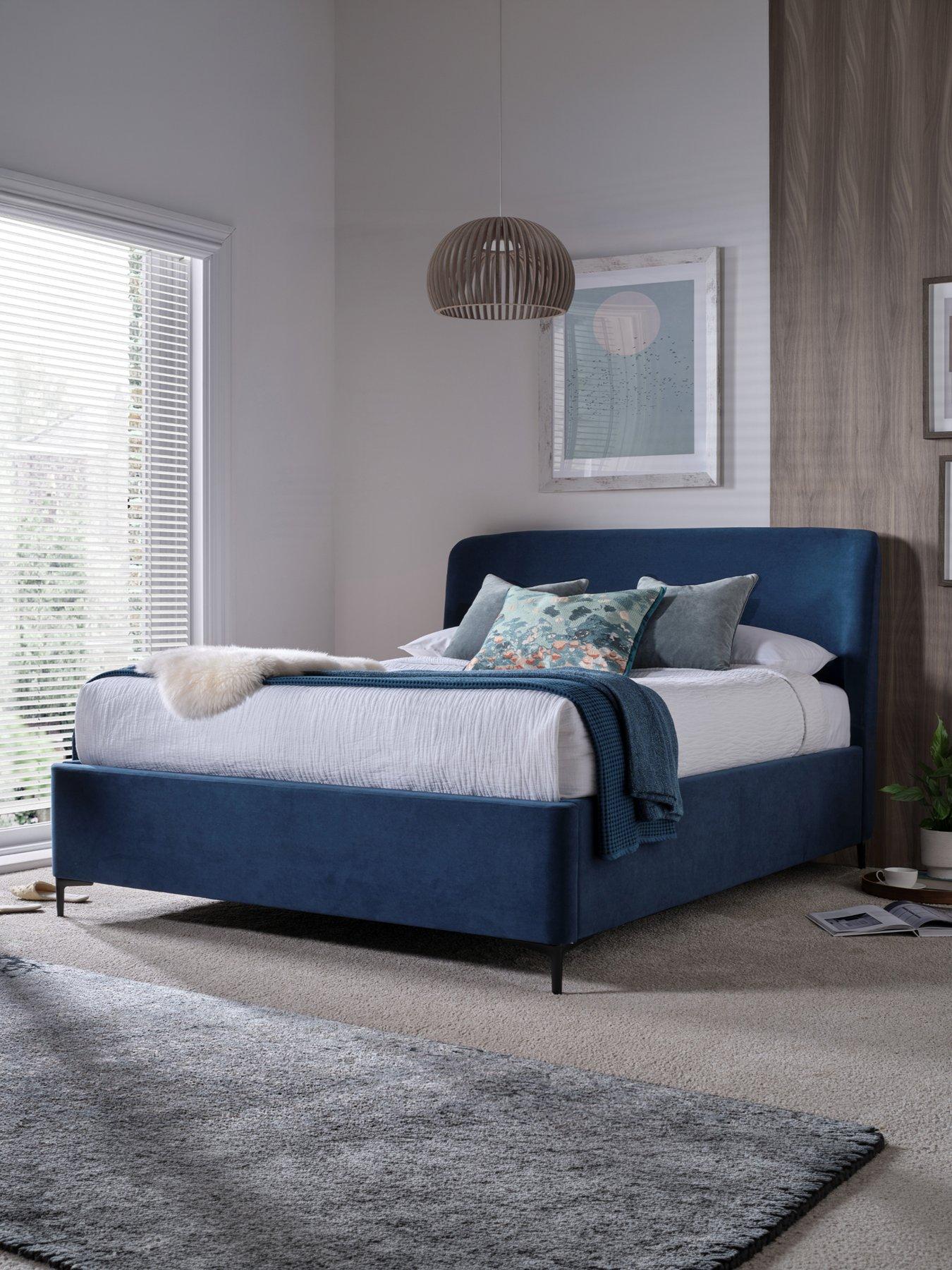 Image 1 of 5 of The Very Collection Keeley End Lift Up Ottoman Storage&nbsp;Bed with Aspire&nbsp;Mattress Options (Buy &amp; SAVE!) - Blue