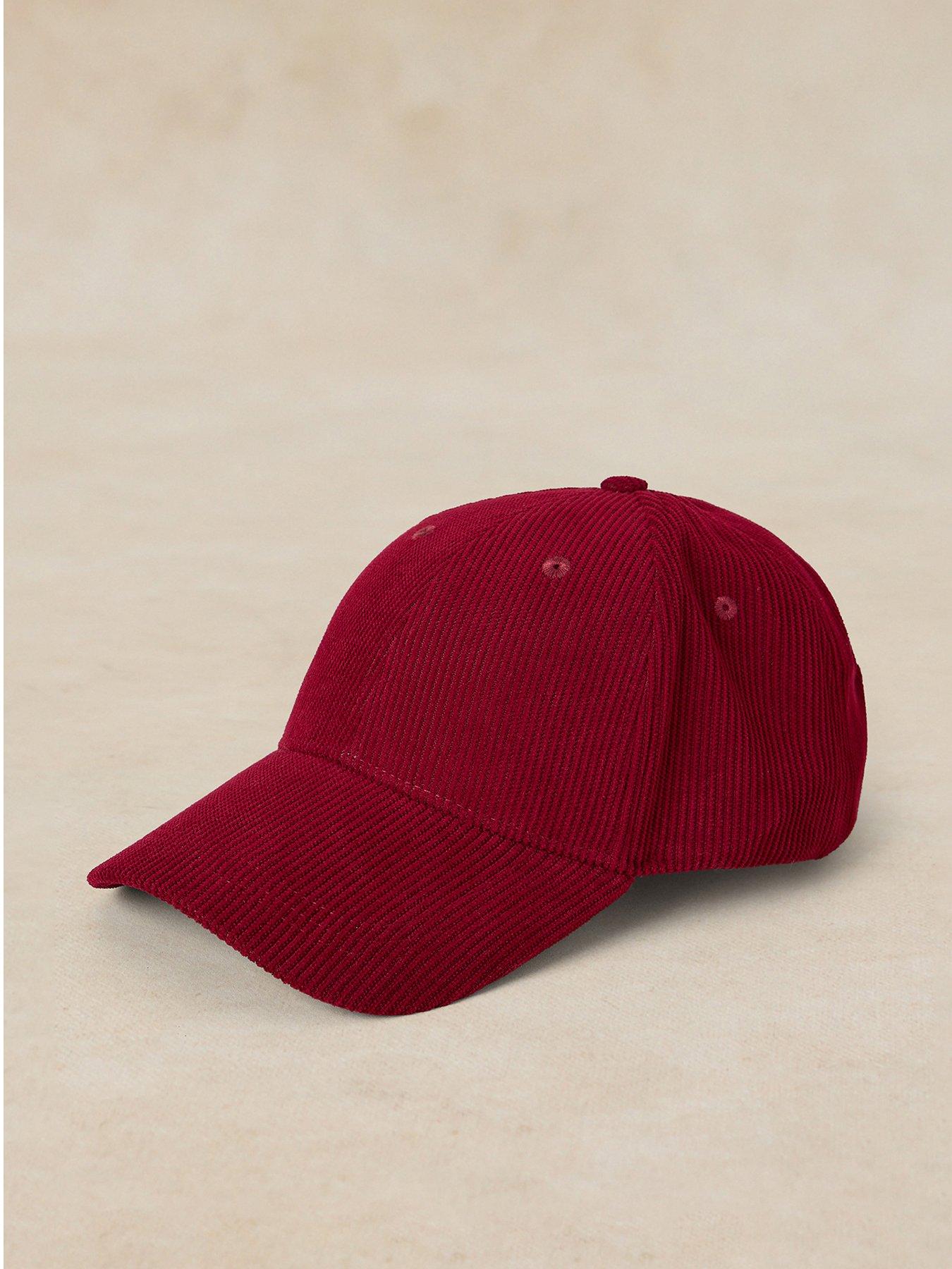Image 1 of 2 of White Stuff Cord Baseball Cap - Red