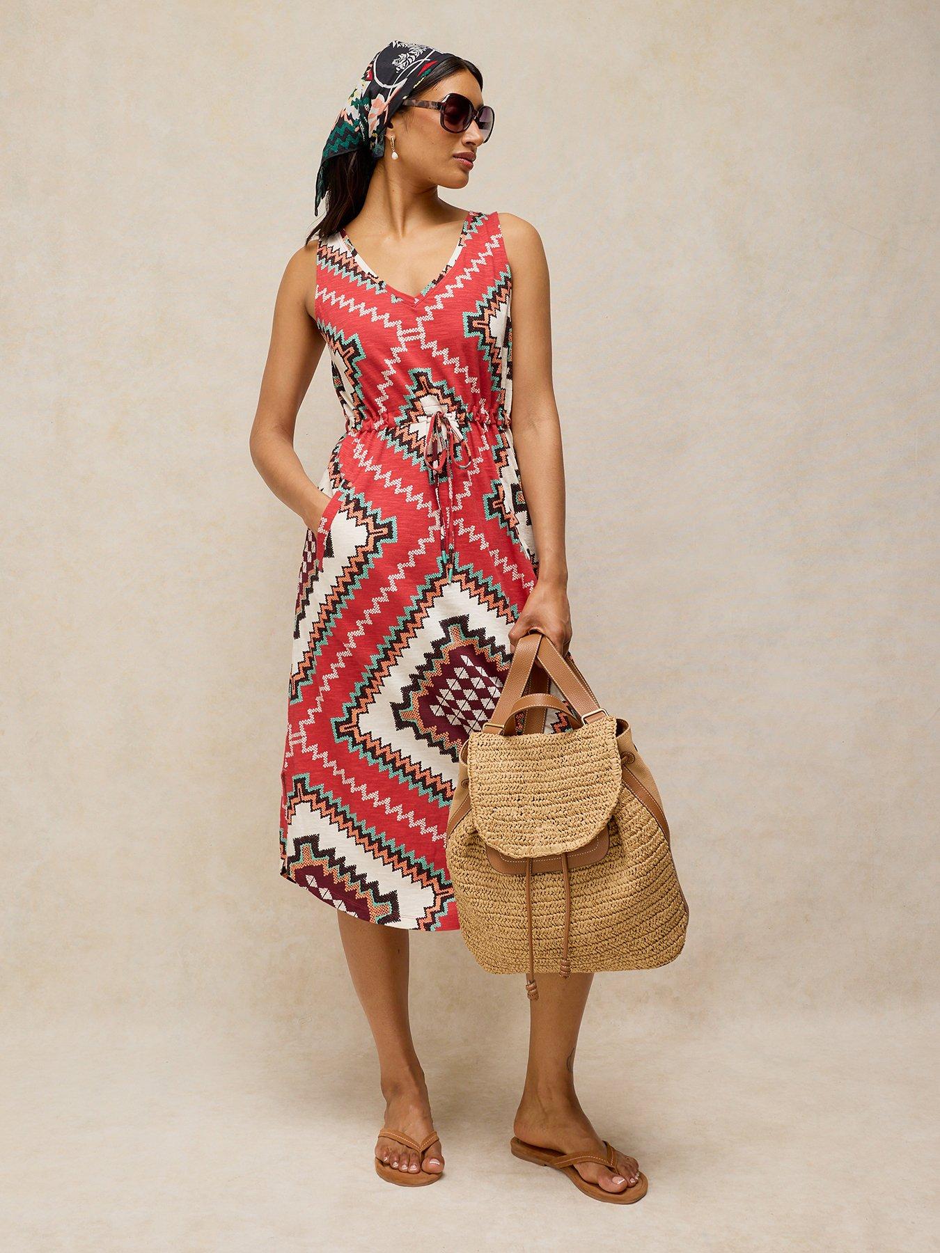 Image 1 of 6 of White Stuff Heidi Jersey Dress - Red
