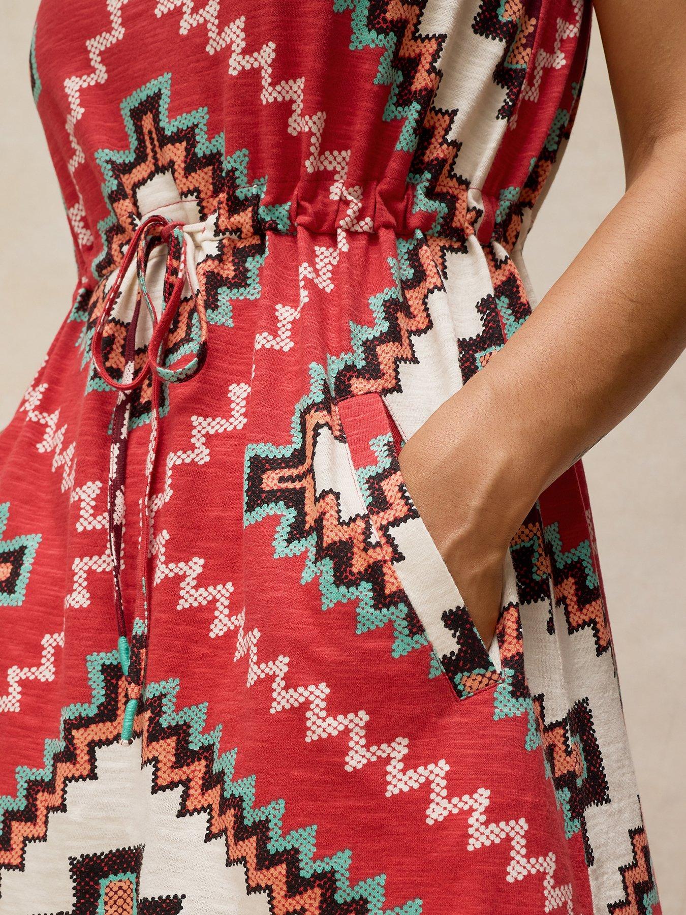 Image 4 of 6 of White Stuff Heidi Jersey Dress - Red