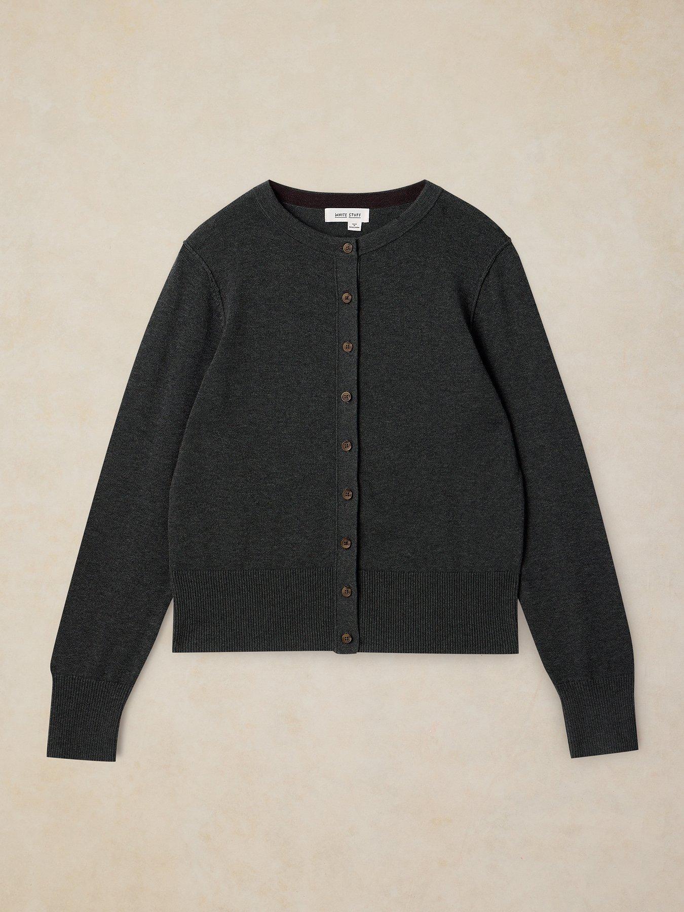 Image 5 of 5 of White Stuff Lois Crew Neck Cardigan - Grey