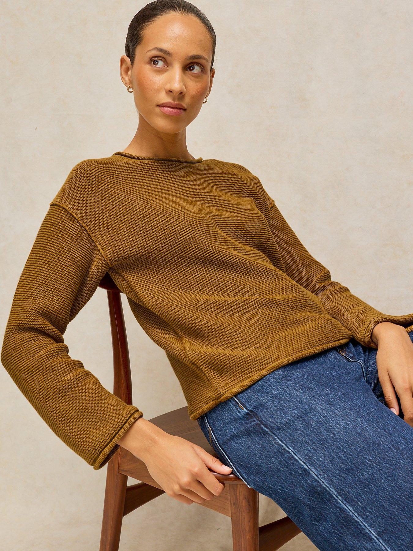 Image 4 of 5 of White Stuff Gigi Washed Jumper - Mid Chartreuse