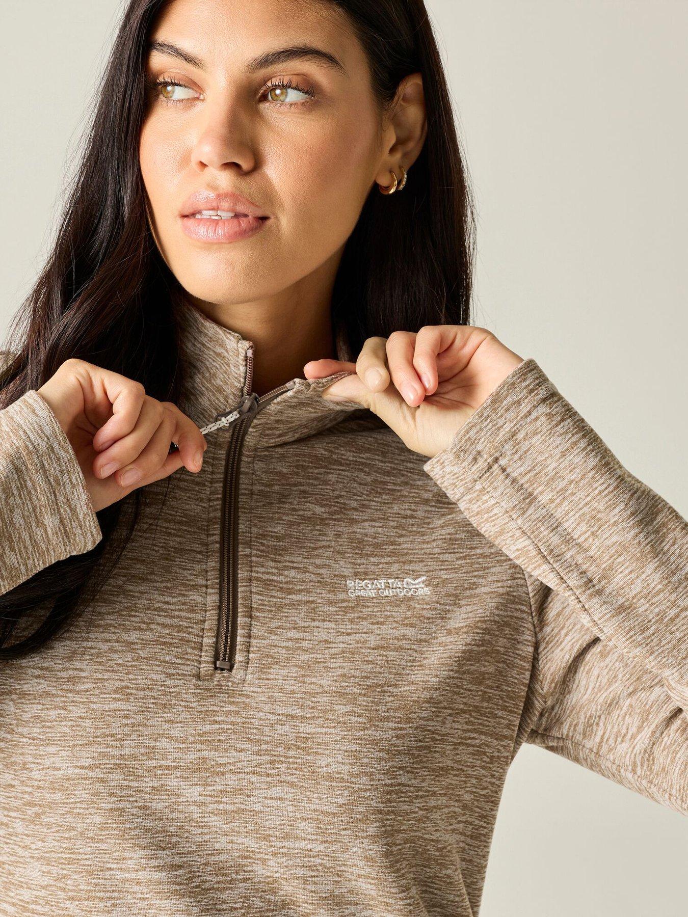 Regatta Women's Light Brown Sweethart Marl Half Zip Walking Fleece In | Size: 8 - Image 7