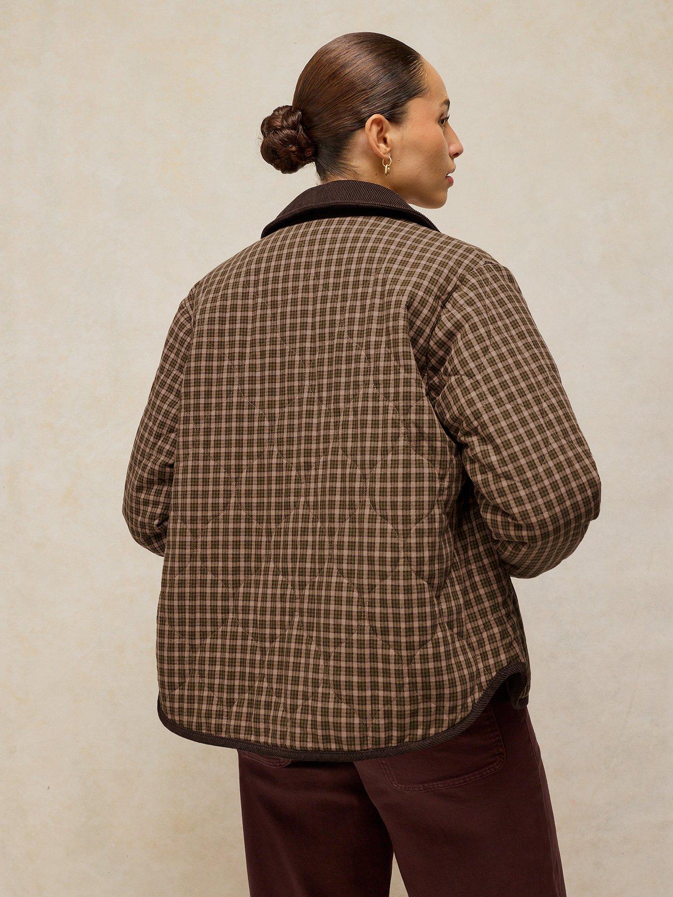 Image 2 of 6 of White Stuff Arden Reversible Checked Jacket - Brown