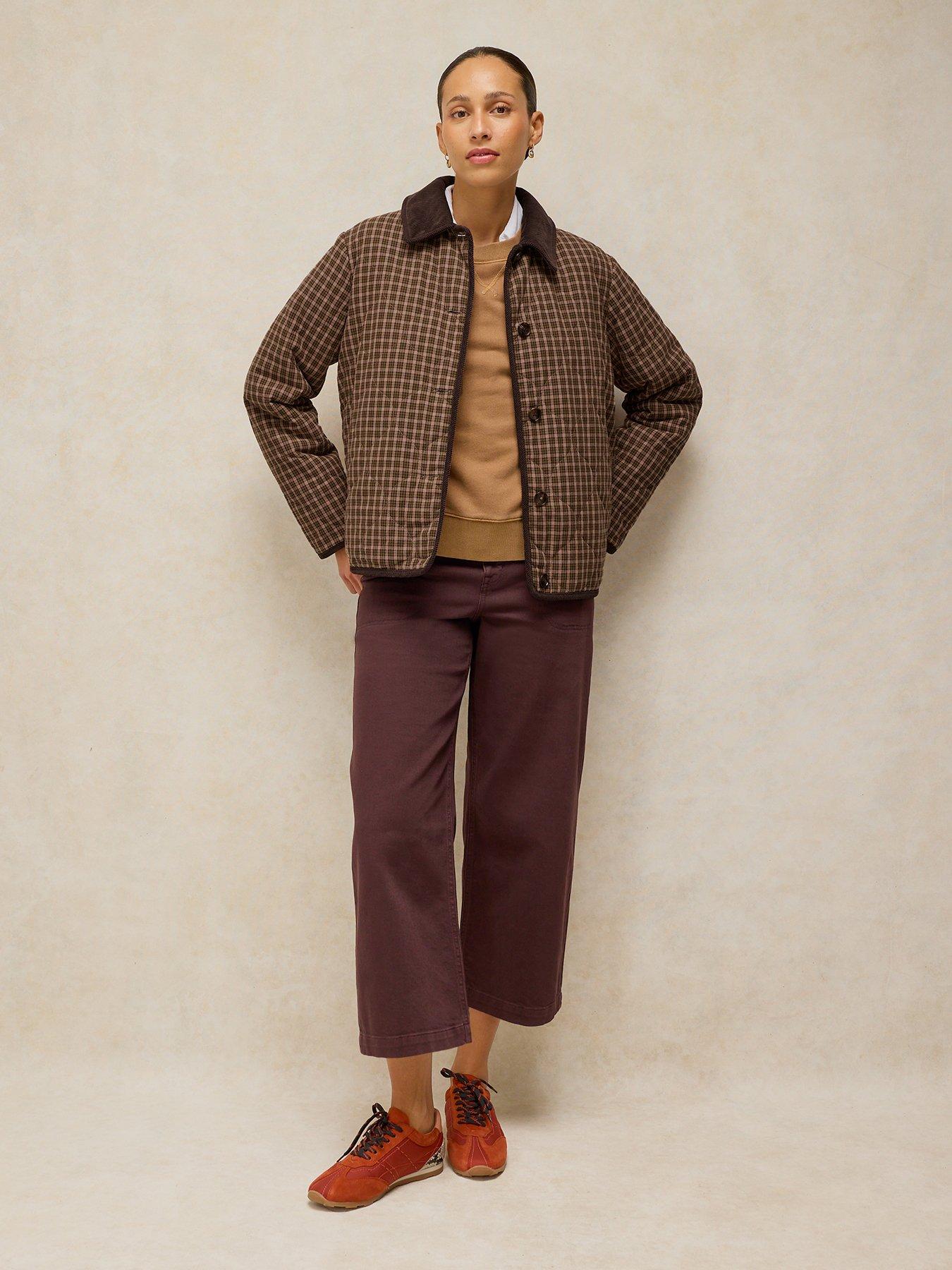 Image 3 of 6 of White Stuff Arden Reversible Checked Jacket - Brown