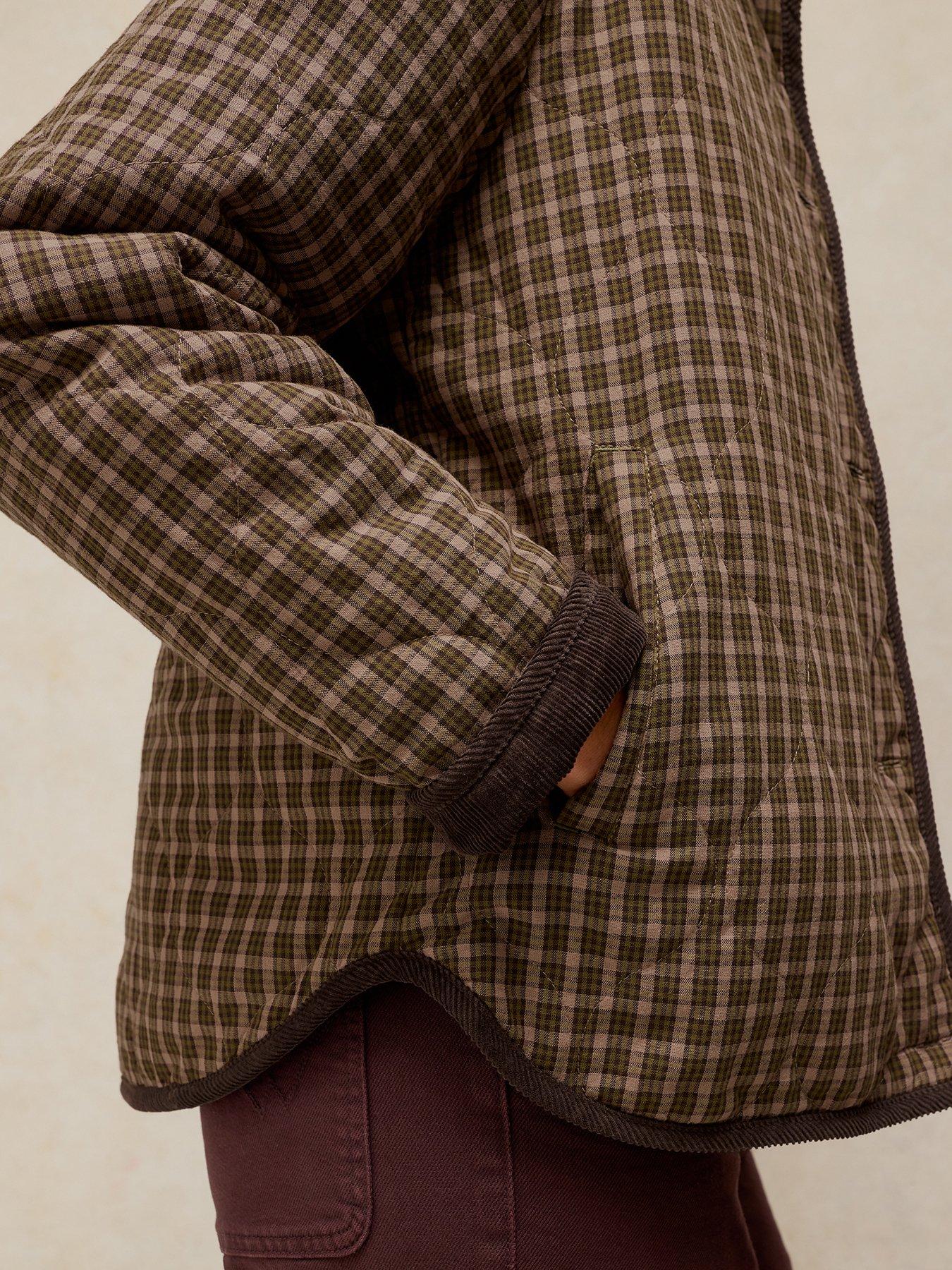 Image 4 of 6 of White Stuff Arden Reversible Checked Jacket - Brown