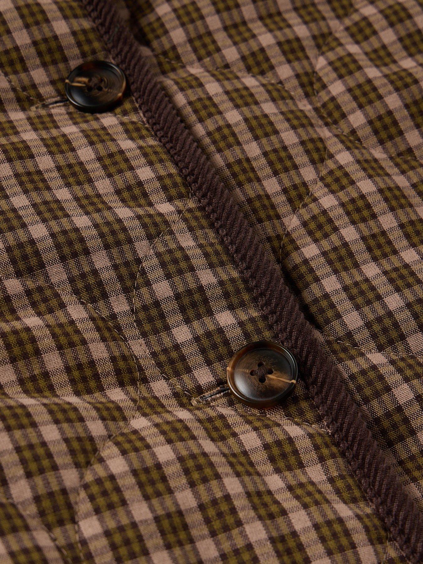 Image 6 of 6 of White Stuff Arden Reversible Checked Jacket - Brown