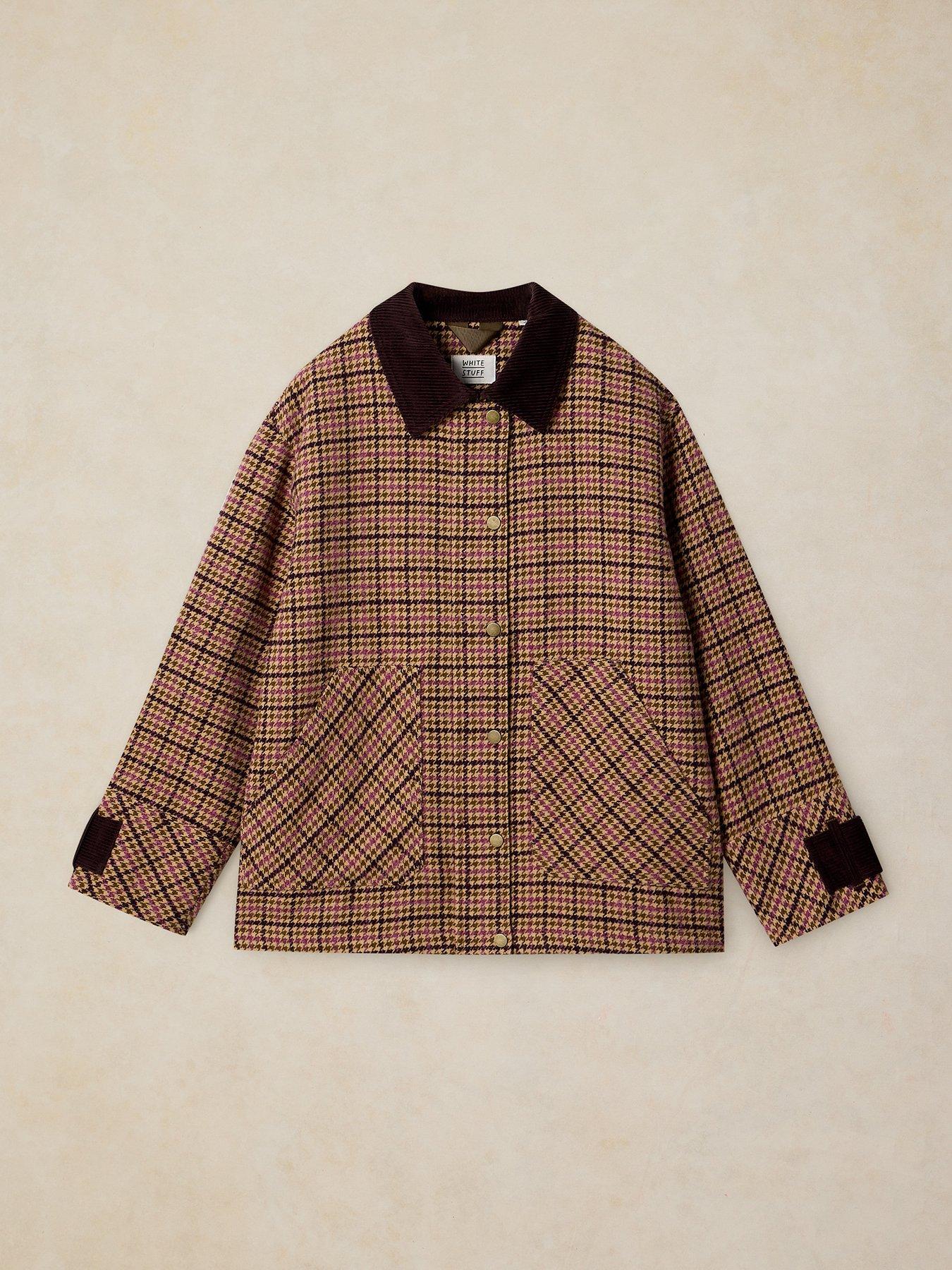 Image 6 of 6 of White Stuff Womens Jackson Check Coat - Pink