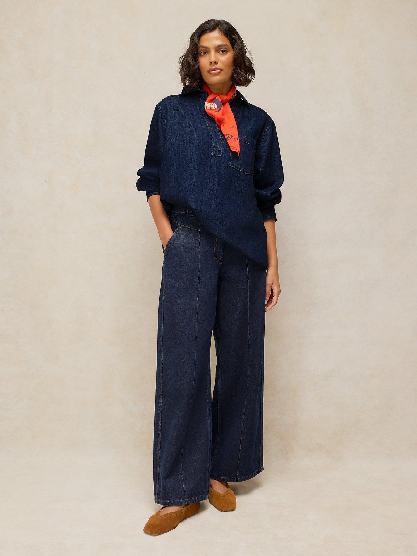 Image 3 of 6 of White Stuff Sage Longline Denim Tunic - Blue