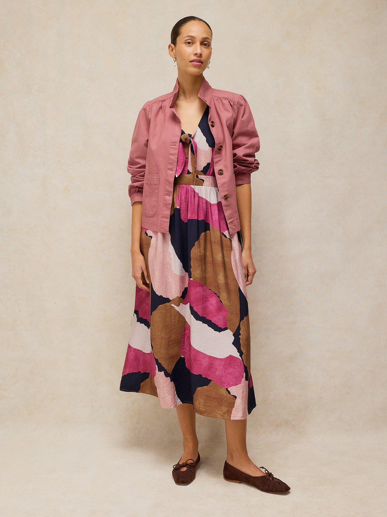 Image 3 of 6 of White Stuff Maisie Knot Dress - Pink