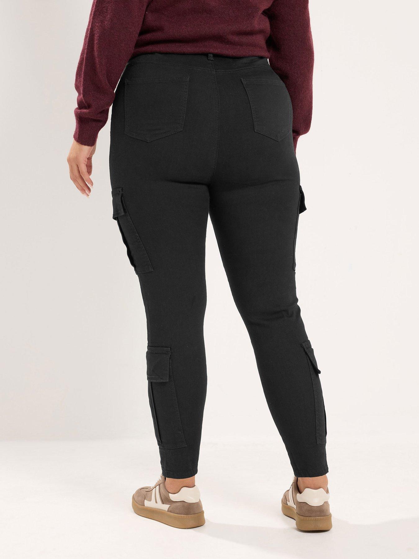 Image 2 of 4 of Yours Curve Cargo Pocket 28" Jeggings - Black