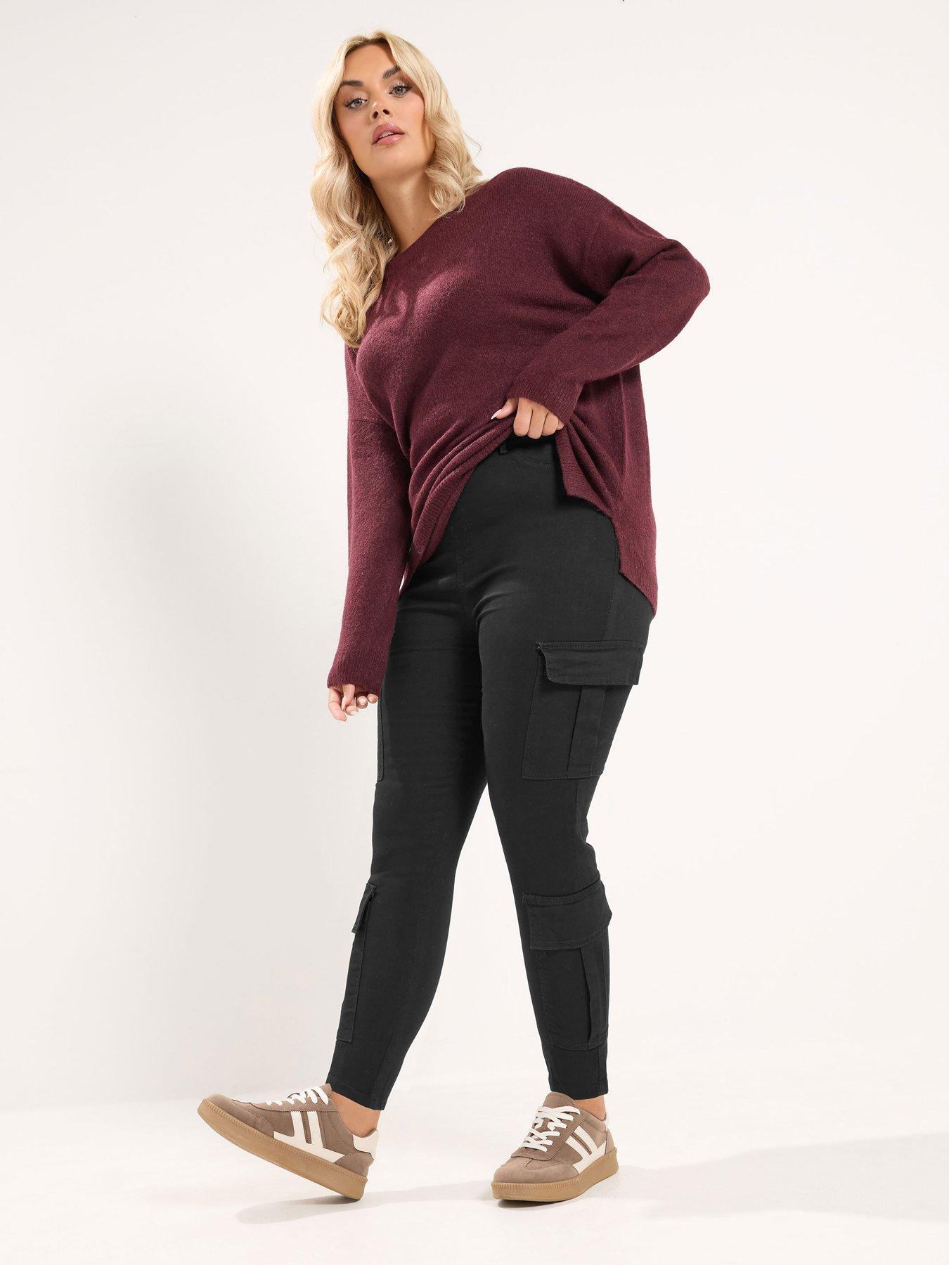 Image 3 of 4 of Yours Curve Cargo Pocket 28" Jeggings - Black