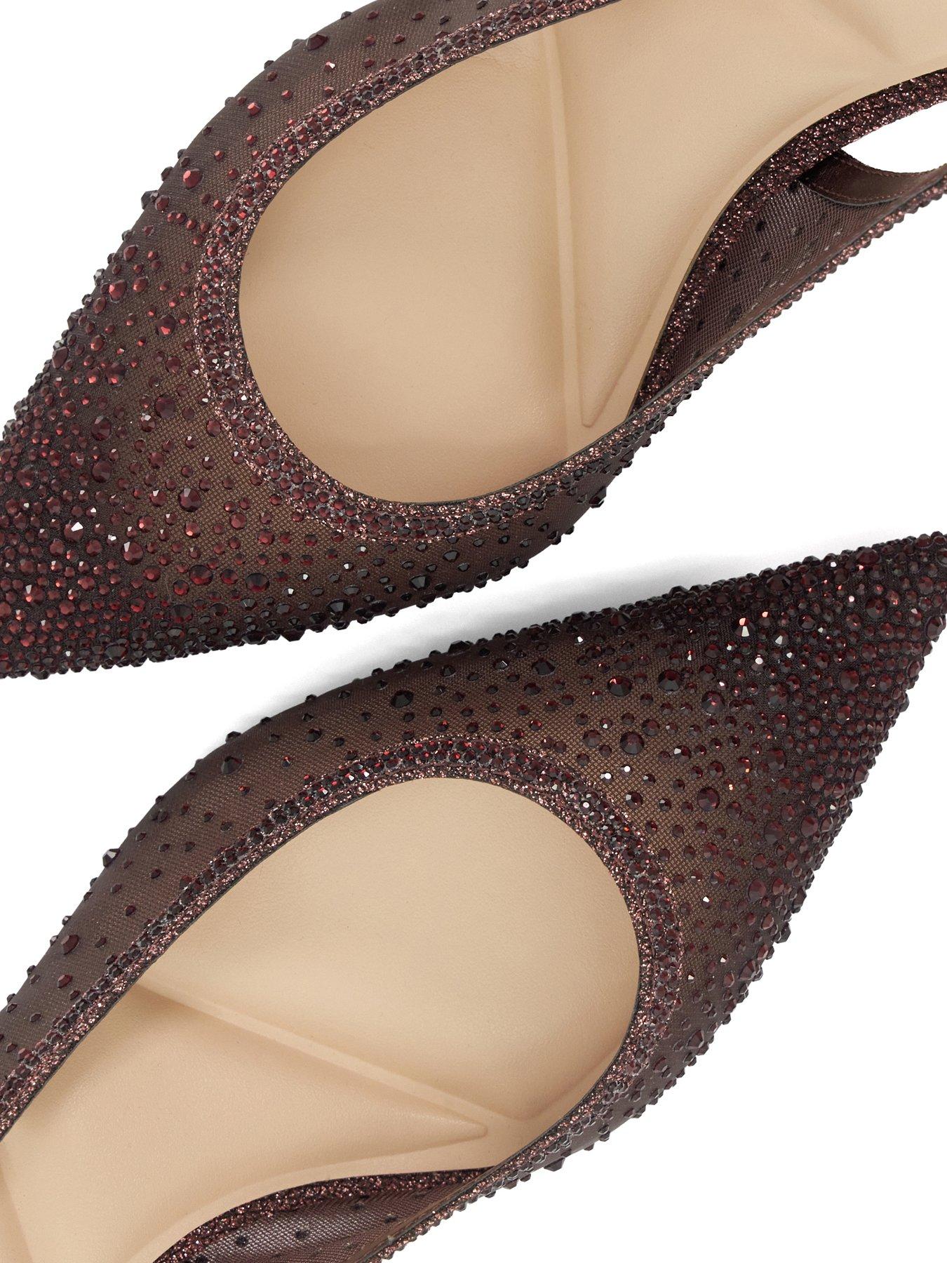 Image 5 of 5 of Dune London Cirelle Embellished Slingback Court Shoes - Burgundy
