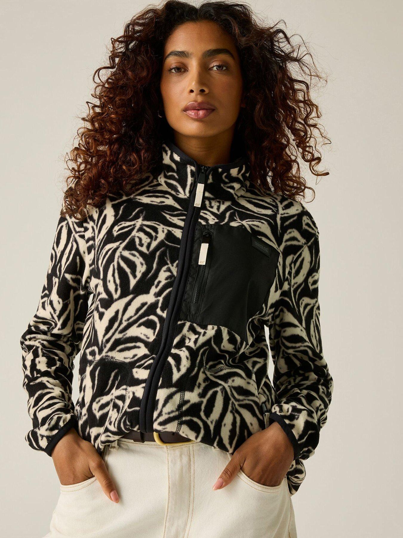 Regatta Ladies Women's Frankie Full Zip Fleece-abstract Leaf Print, Green, Size 12, Women
