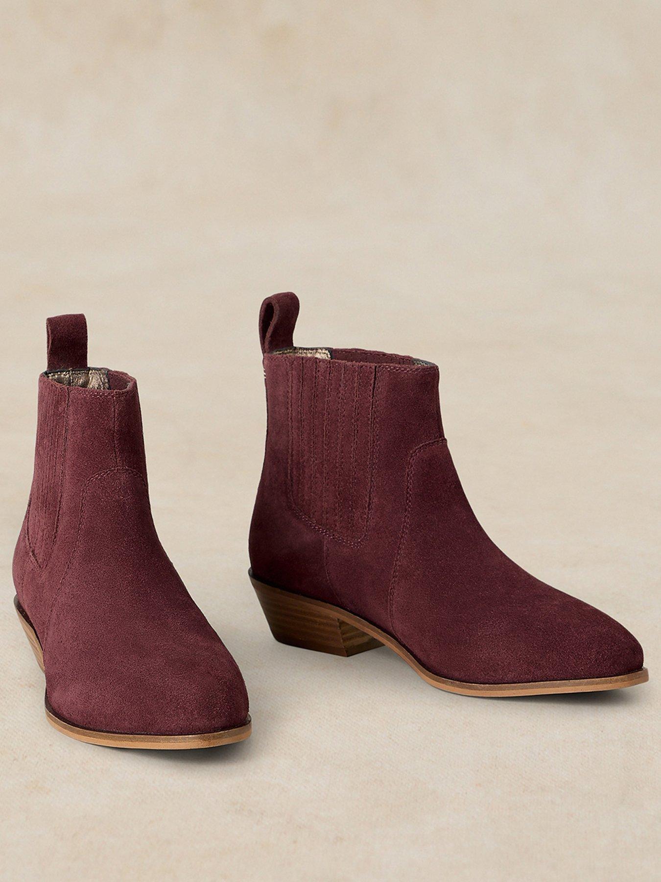 Image 2 of 4 of White Stuff Womens Millie Suede Chelsea Boots - Red