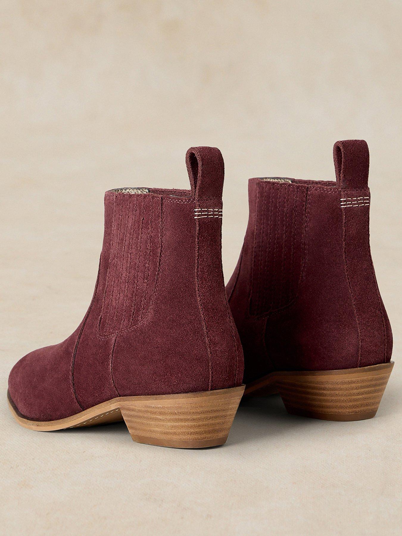 Image 3 of 4 of White Stuff Womens Millie Suede Chelsea Boots - Red