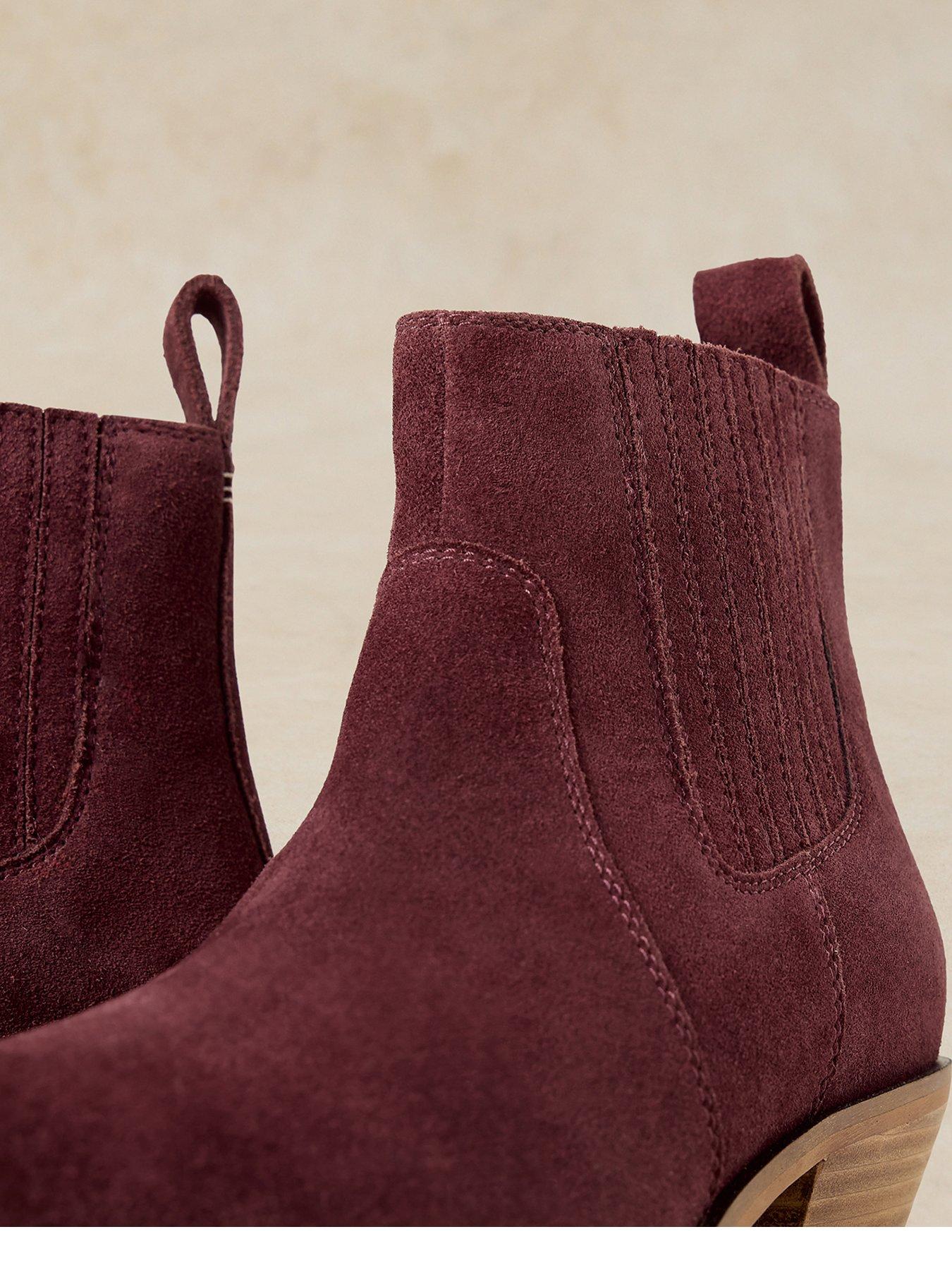 Image 4 of 4 of White Stuff Womens Millie Suede Chelsea Boots - Red