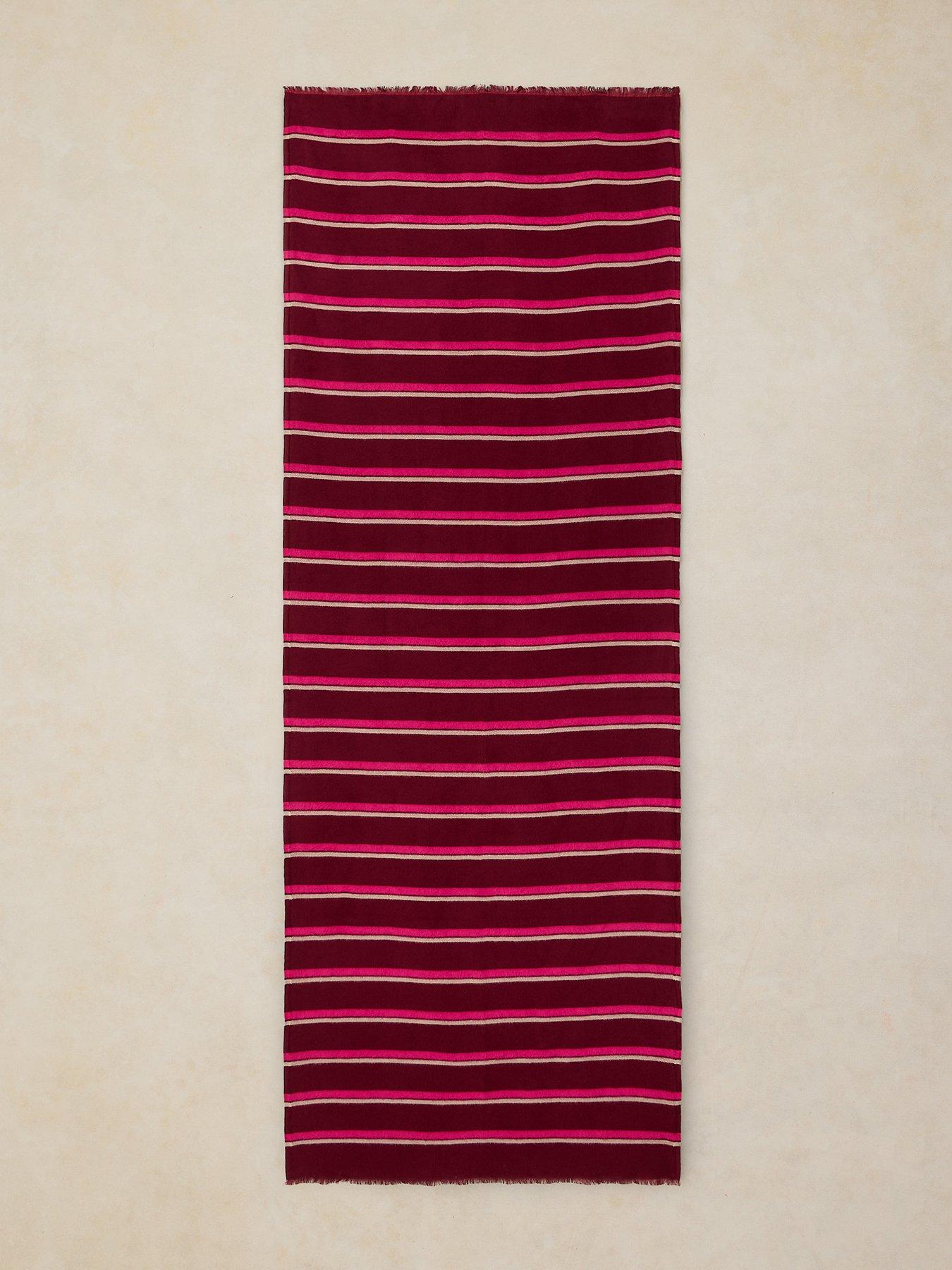 Image 2 of 3 of White Stuff Selma Stripe Midweight Scarf - Purple