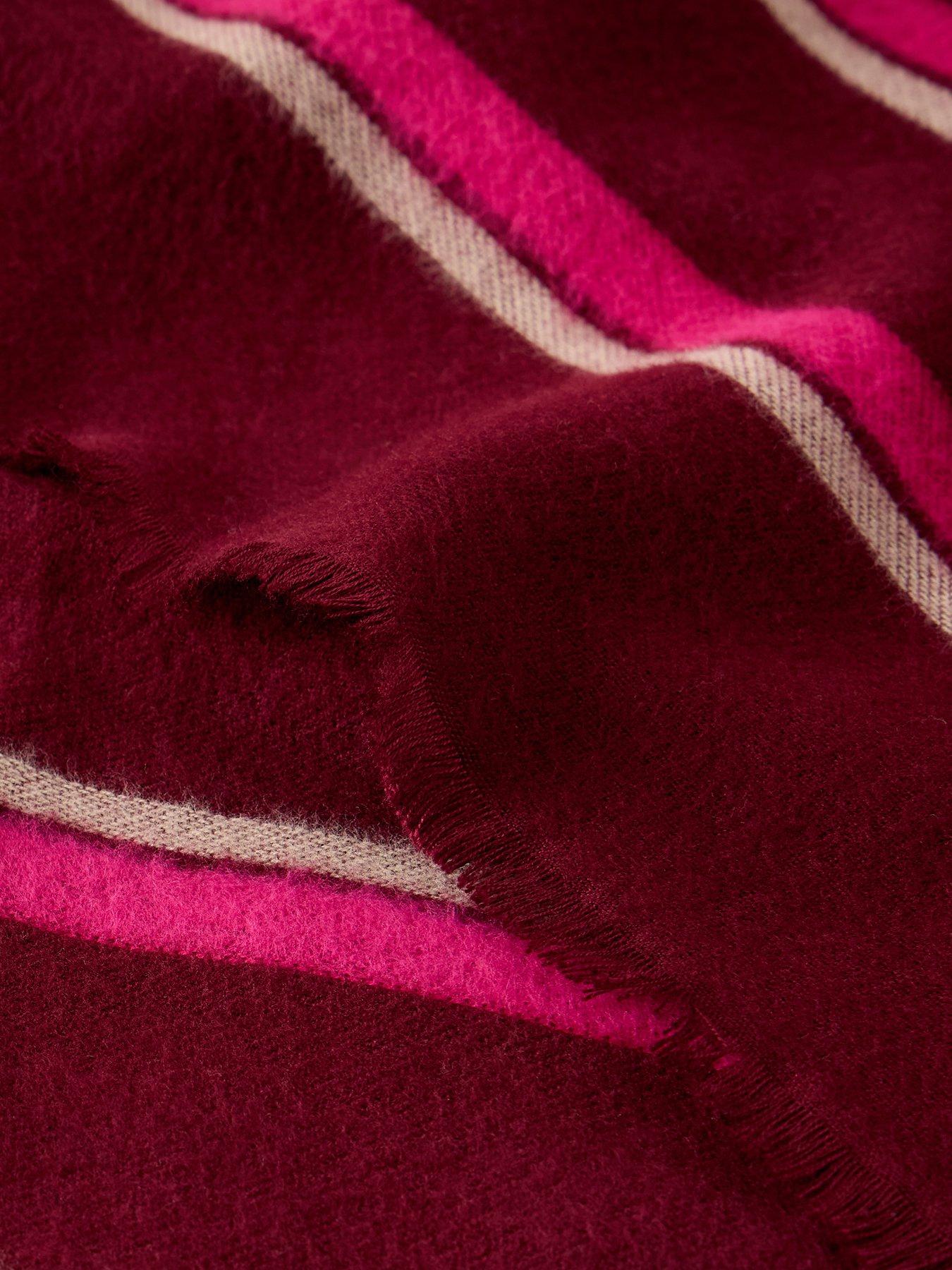 Image 3 of 3 of White Stuff Selma Stripe Midweight Scarf - Purple