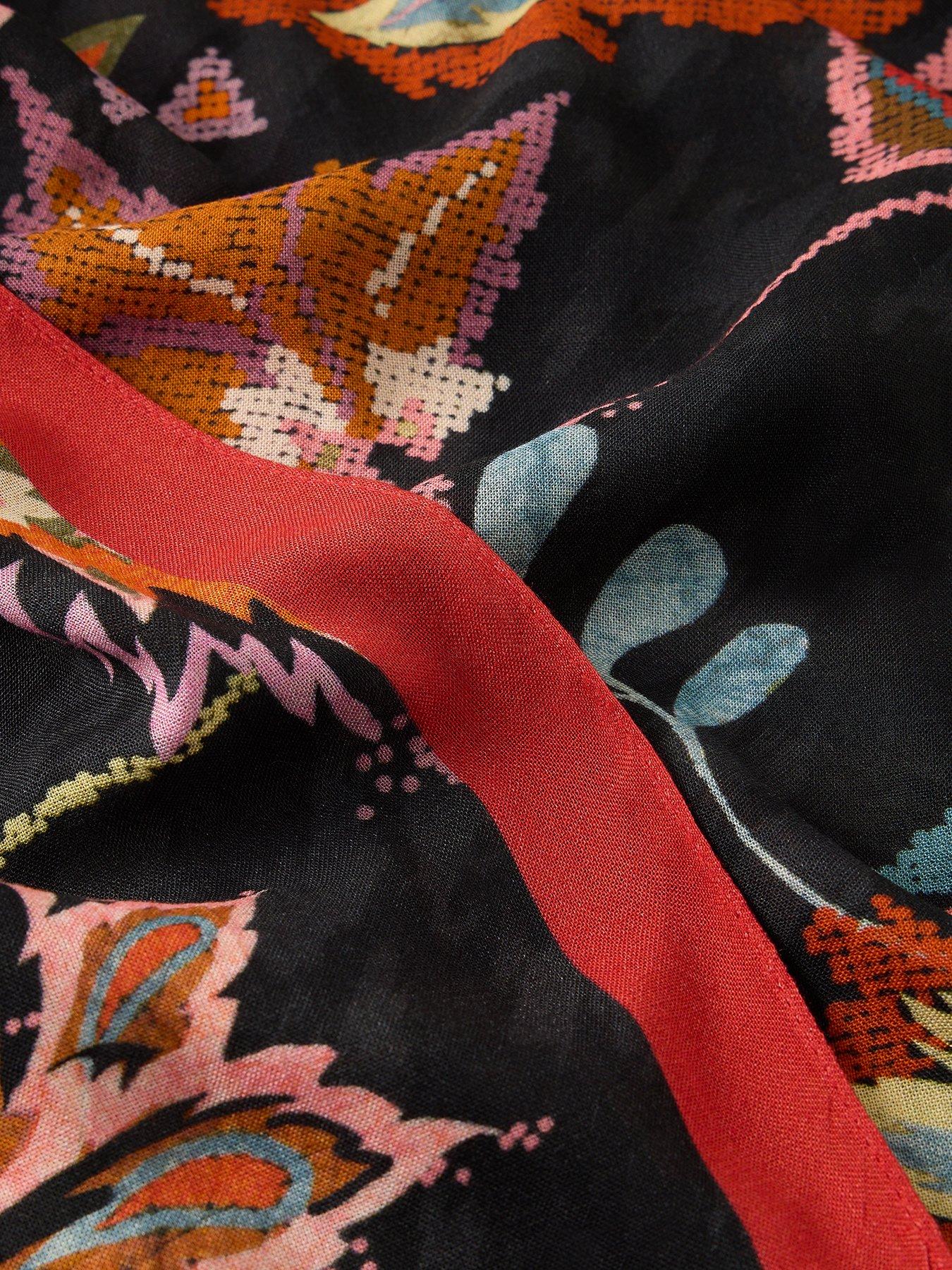 Image 3 of 3 of White Stuff Sophie Printed Scarf - Black