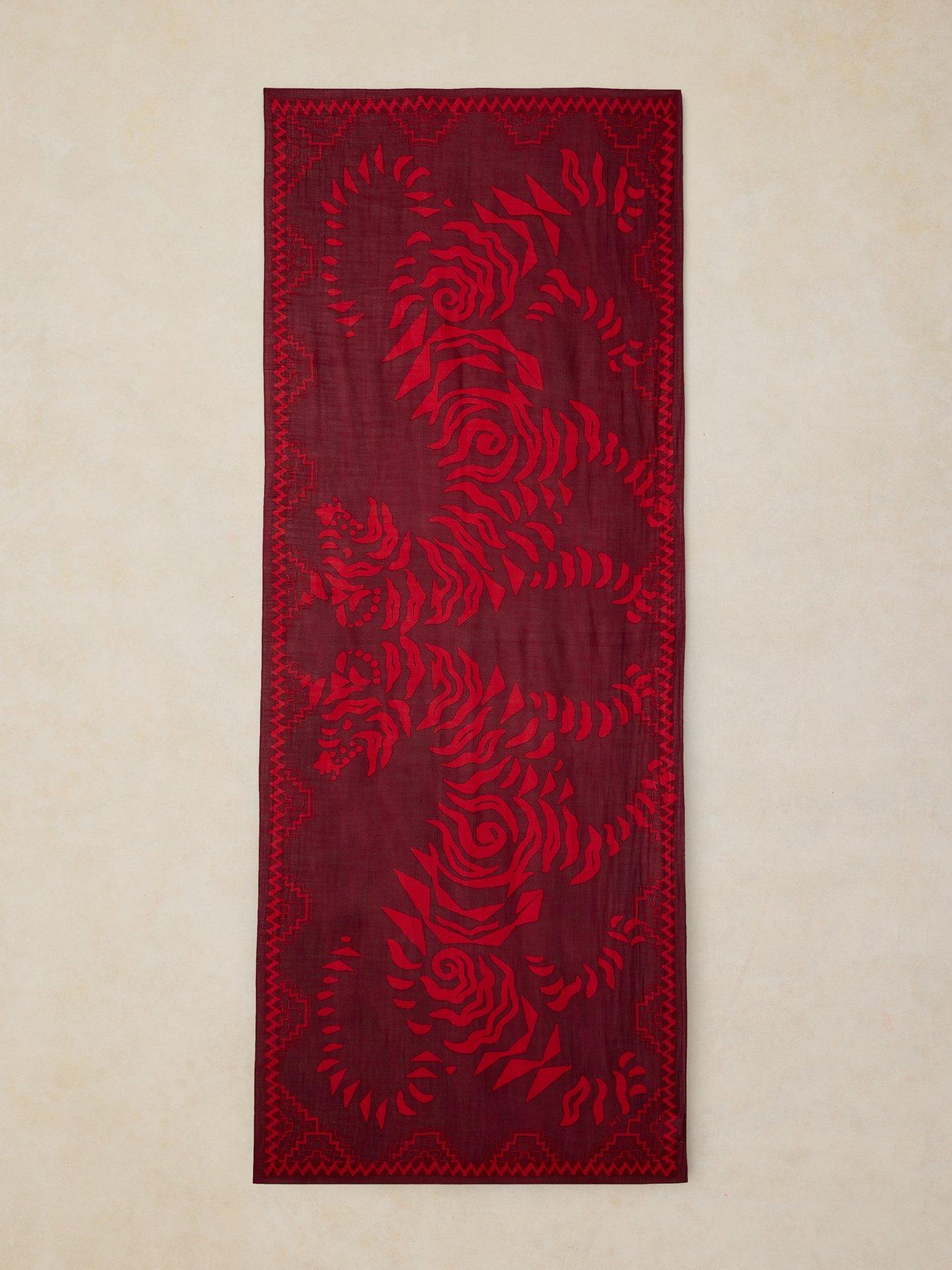 Image 2 of 3 of White Stuff Callie Printed Lightweight Scarf - Red