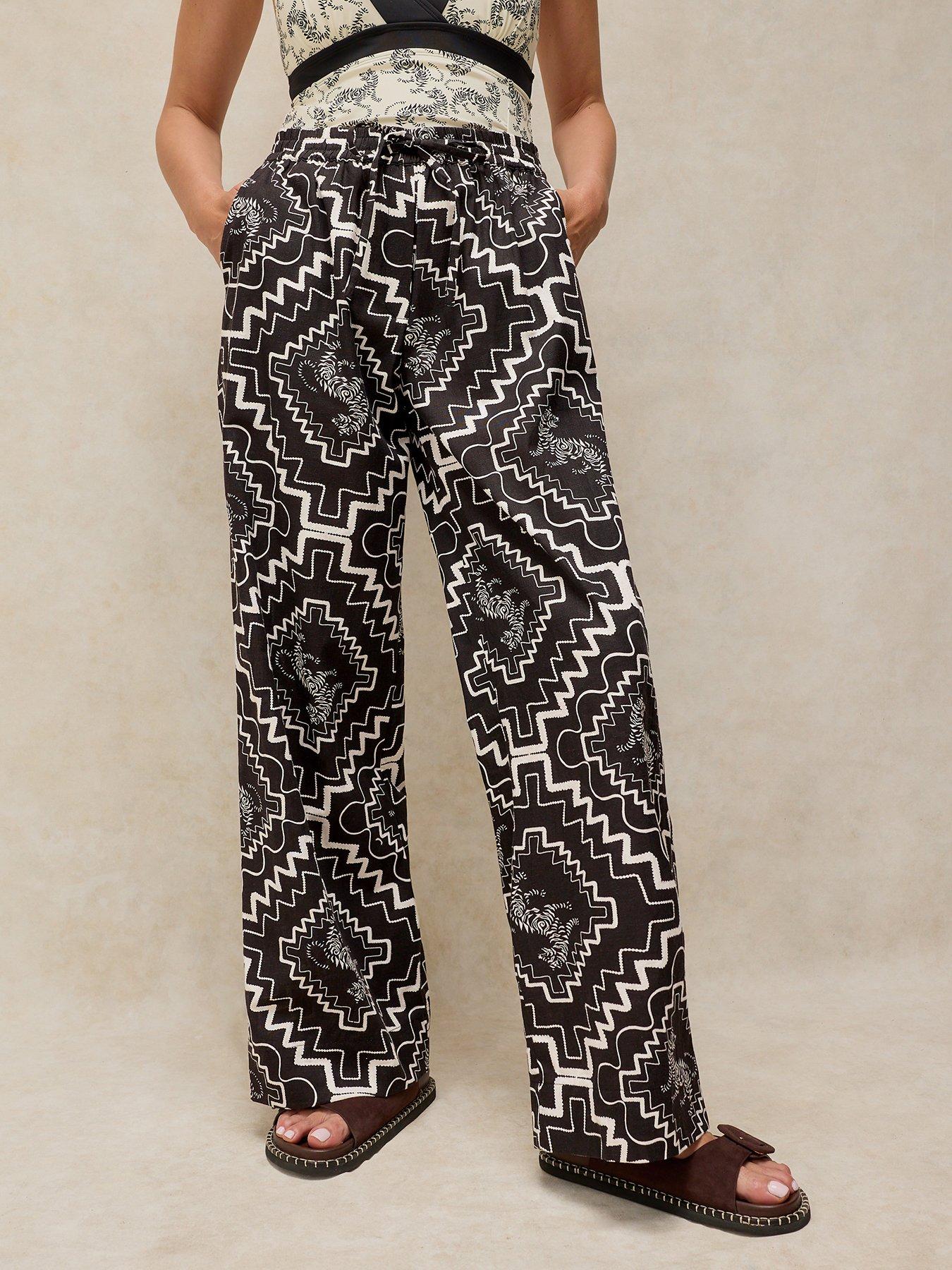 Image 1 of 6 of White Stuff Penny Beach Trousers - Black