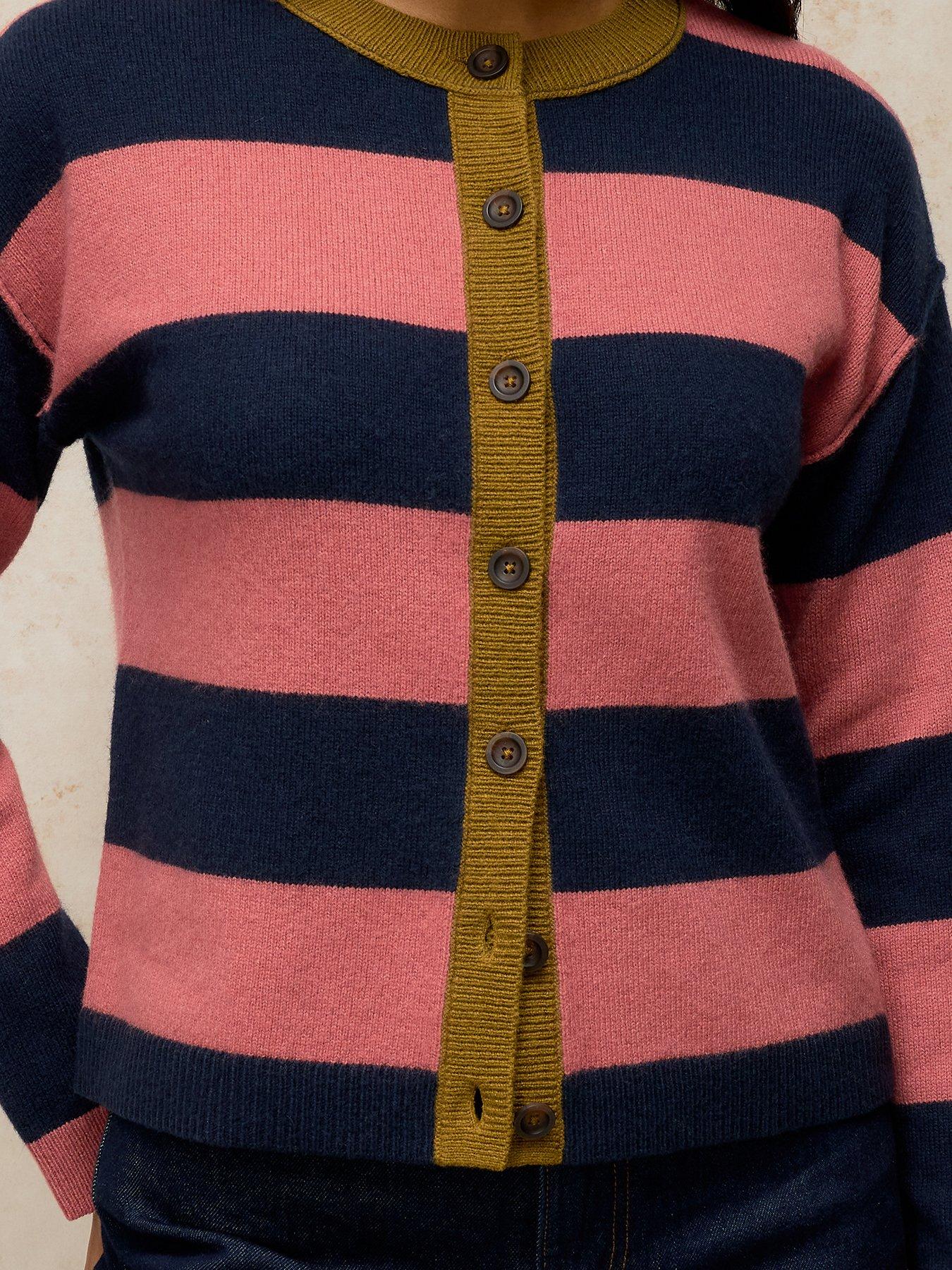 Image 4 of 5 of White Stuff Womens Sansa Colourblock Button-Through Cardigan - Pink